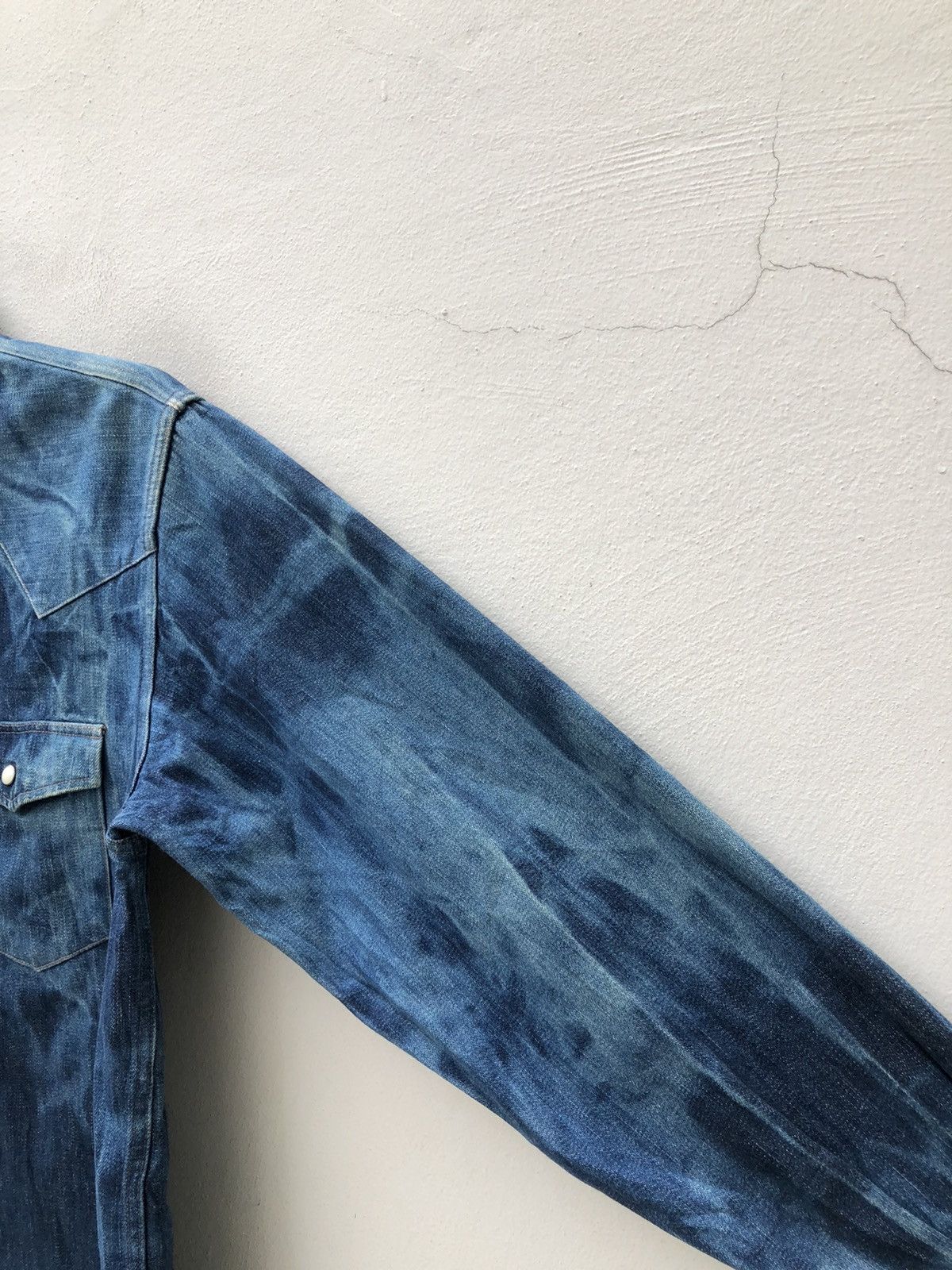 Beams Plus × Vintage Vintage 90s Beams Japan Bleached Thick Denim Western Shirt Size US M / EU 48-50 / 2 - 10 Thumbnail