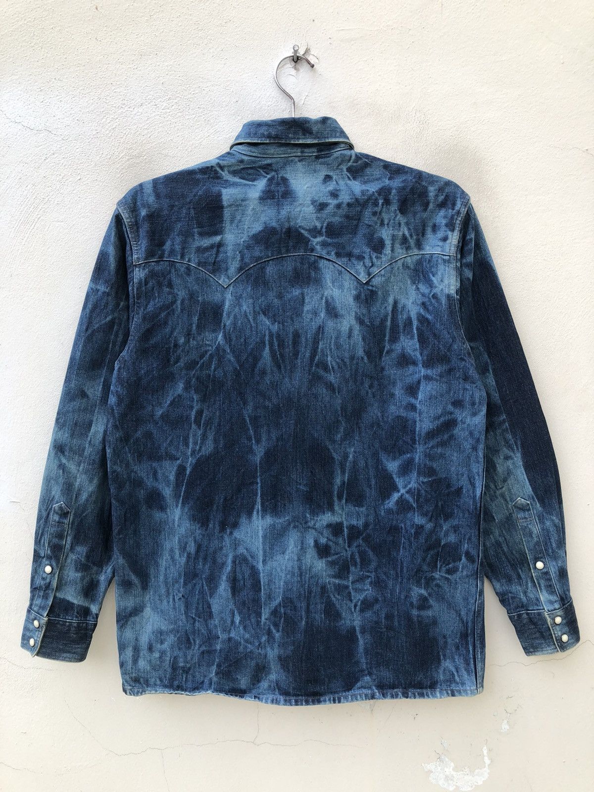 Beams Plus × Vintage Vintage 90s Beams Japan Bleached Thick Denim Western Shirt Size US M / EU 48-50 / 2 - 14 Thumbnail
