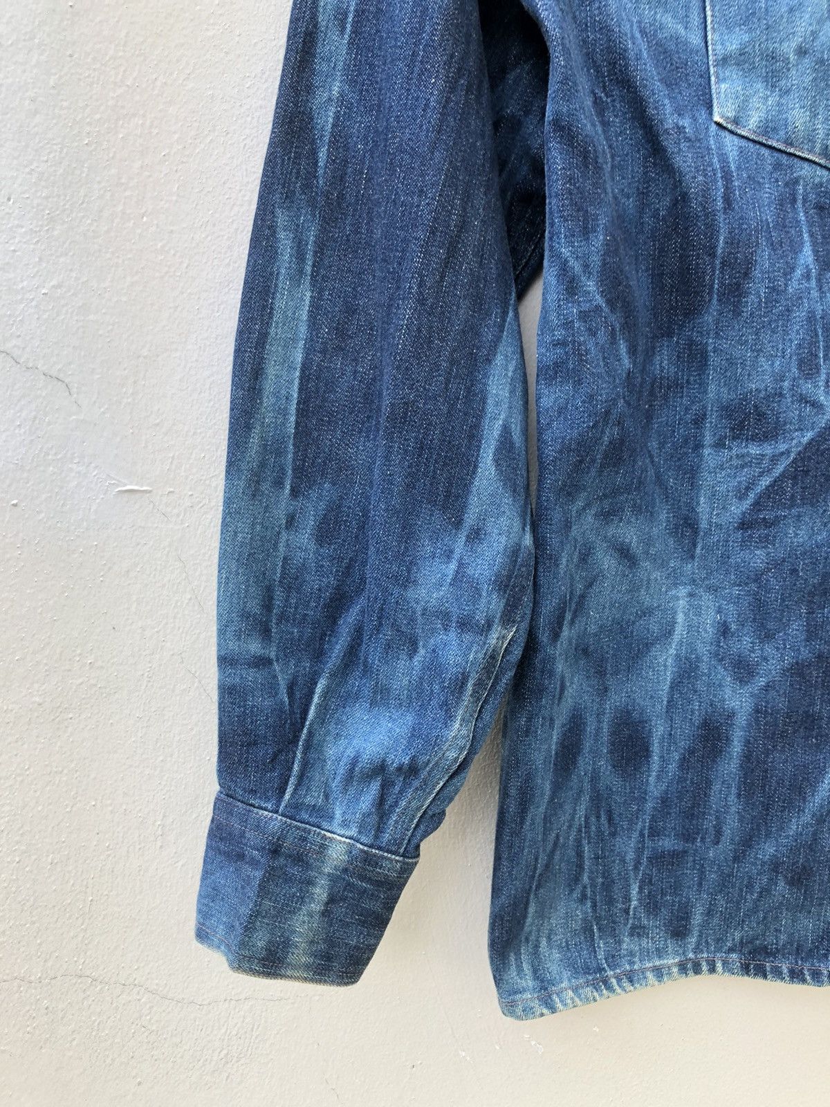 Beams Plus × Vintage Vintage 90s Beams Japan Bleached Thick Denim Western Shirt Size US M / EU 48-50 / 2 - 13 Thumbnail