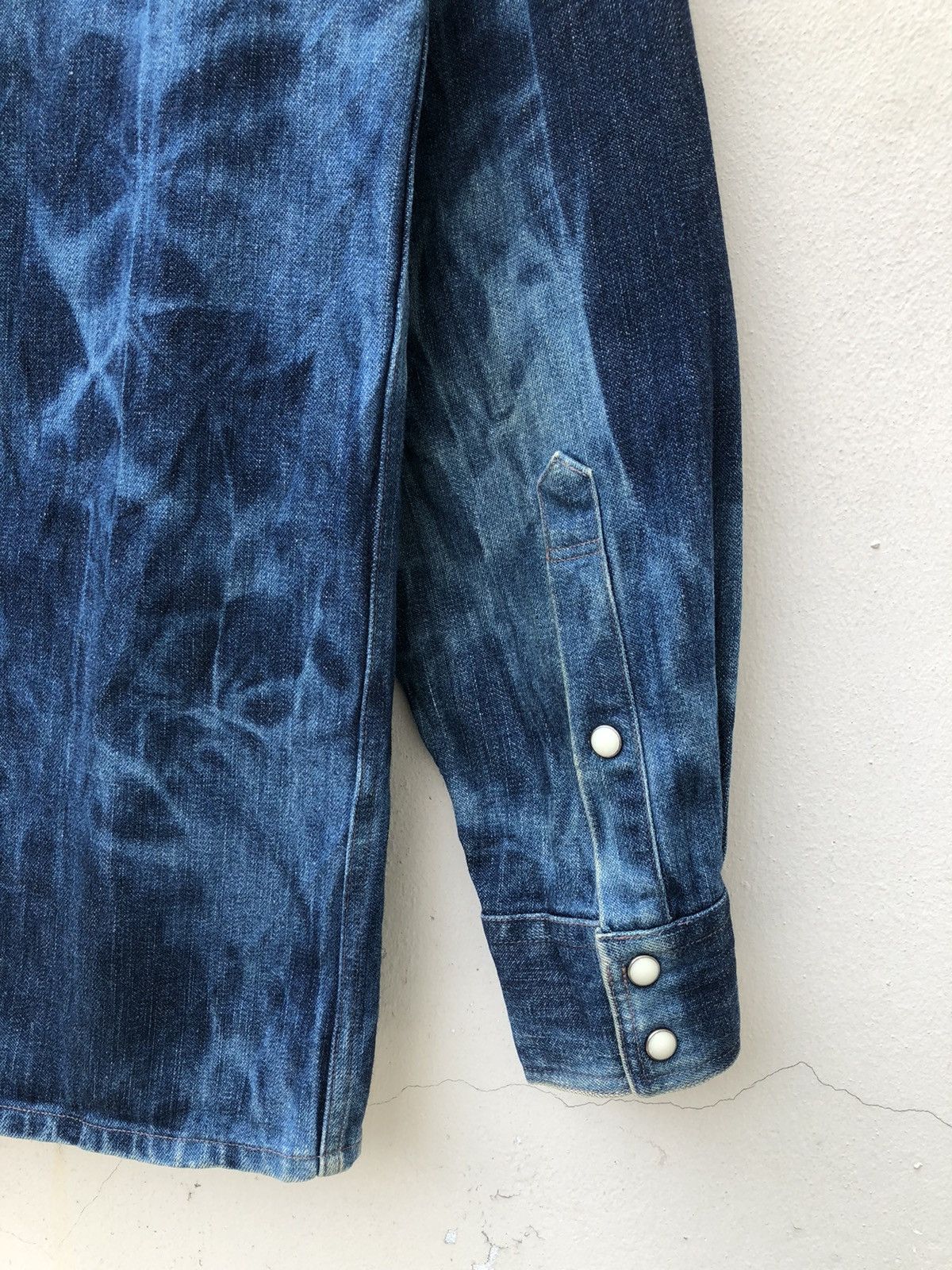 Beams Plus × Vintage Vintage 90s Beams Japan Bleached Thick Denim Western Shirt Size US M / EU 48-50 / 2 - 17 Thumbnail