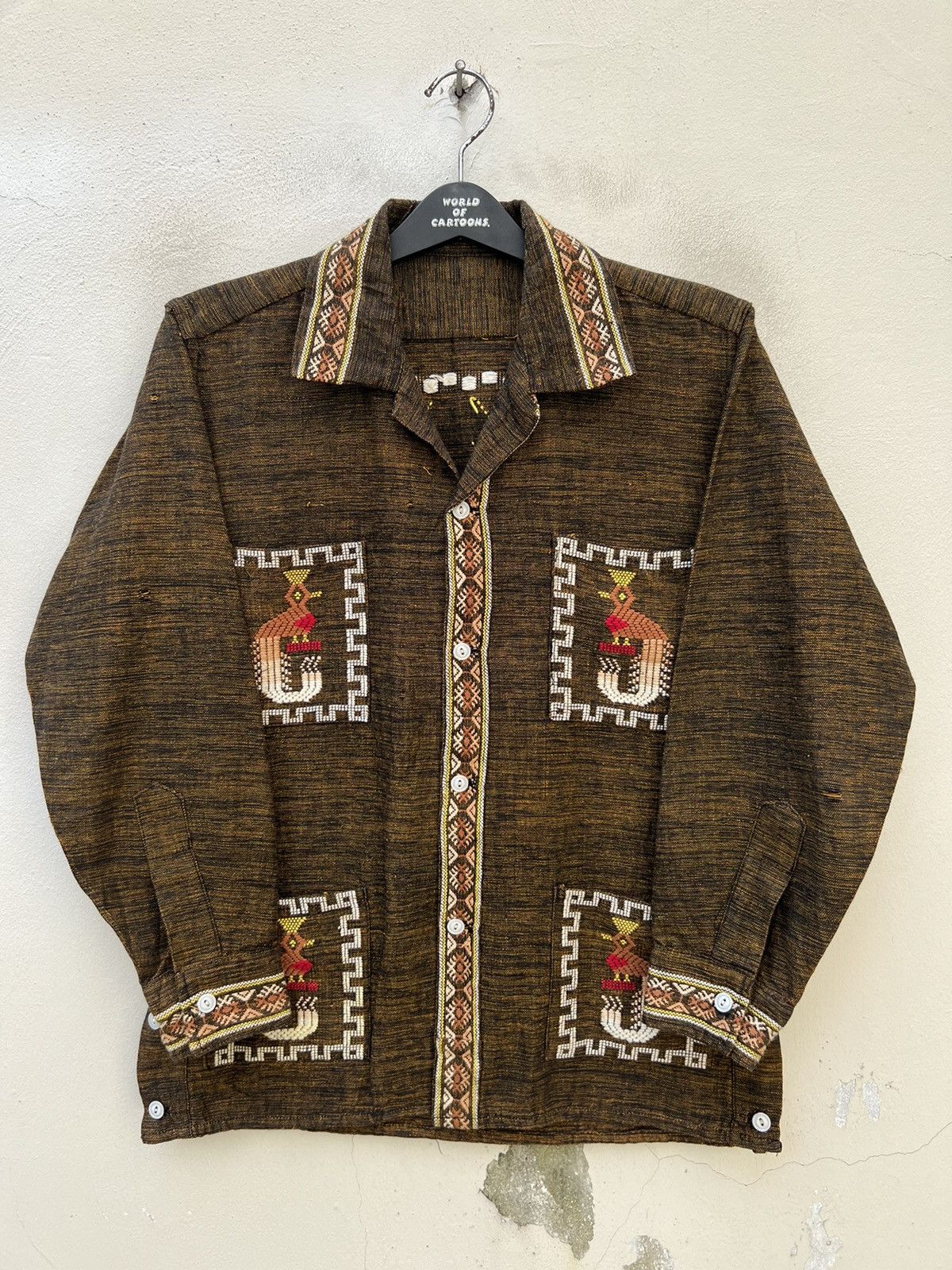 Vintage Vintage 70s Guatemalan Ethnic Embroidery 4 Pocket Shirt Size US M / EU 48-50 / 2 - 1 Thumbnail