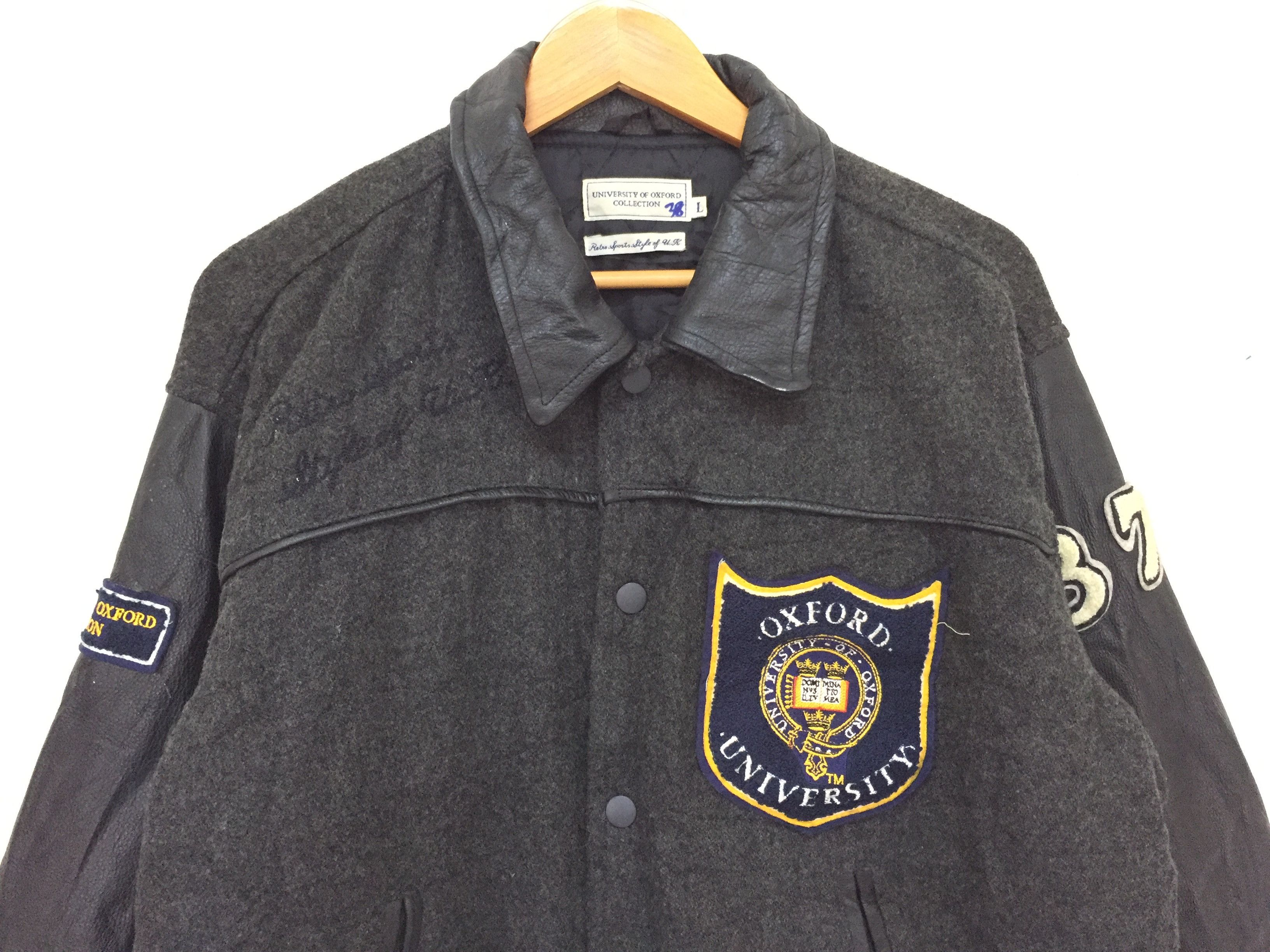Vintage 90's University Oxford Varsity Leather jacket Size US L / EU 52-54 / 3 - 4 Thumbnail