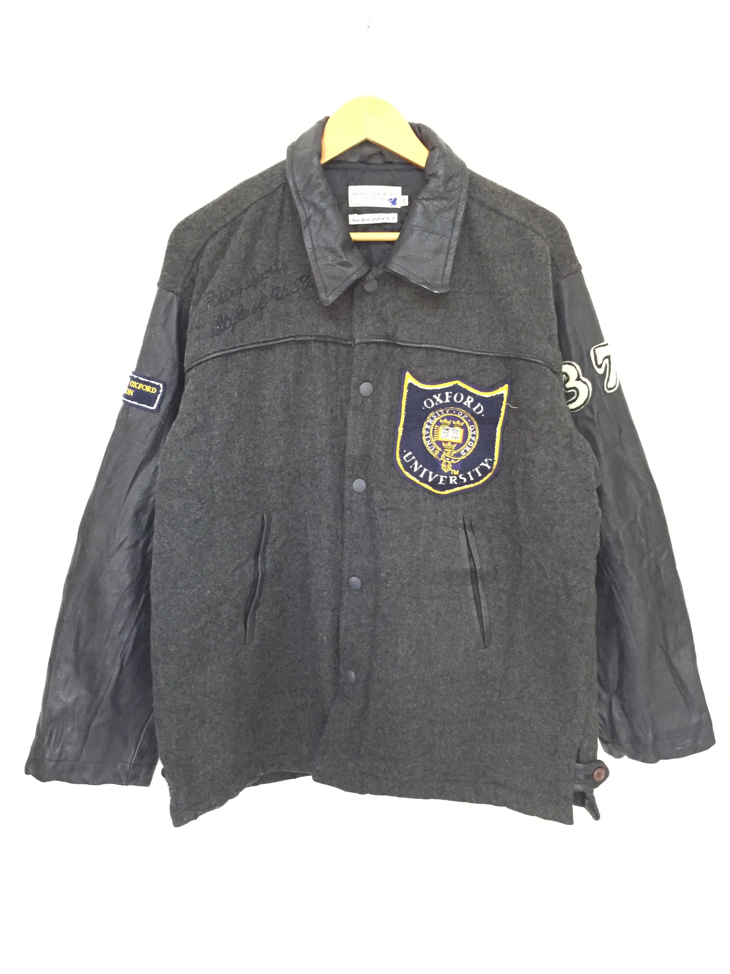 Vintage 90's University Oxford Varsity Leather jacket Size US L / EU 52-54 / 3 - 3 Thumbnail