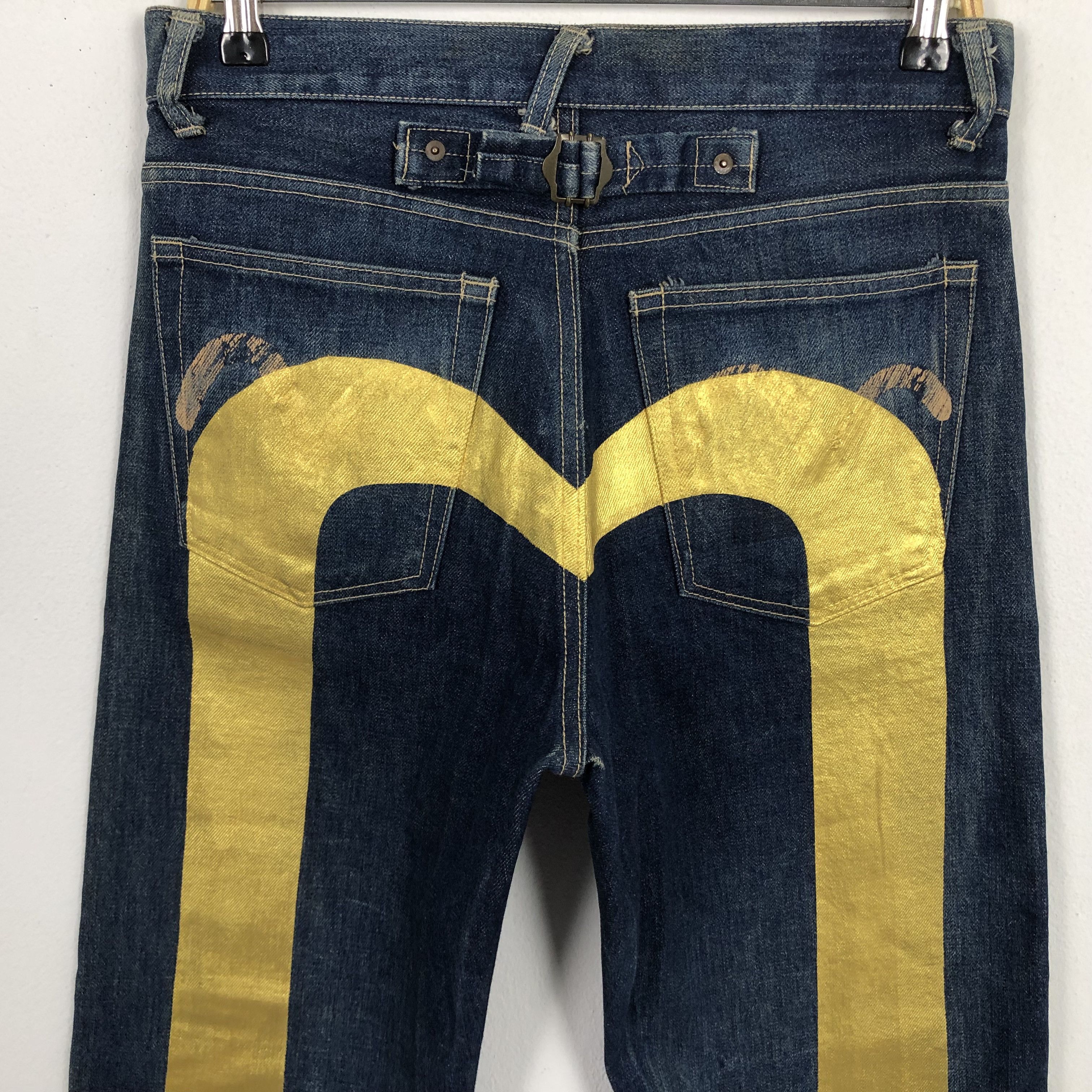 Japanese Brand × Vintage Vintage 90’s Evis Gold Custom Art Deisgn Style Denim Size US 32 / EU 48 - 2 Thumbnail