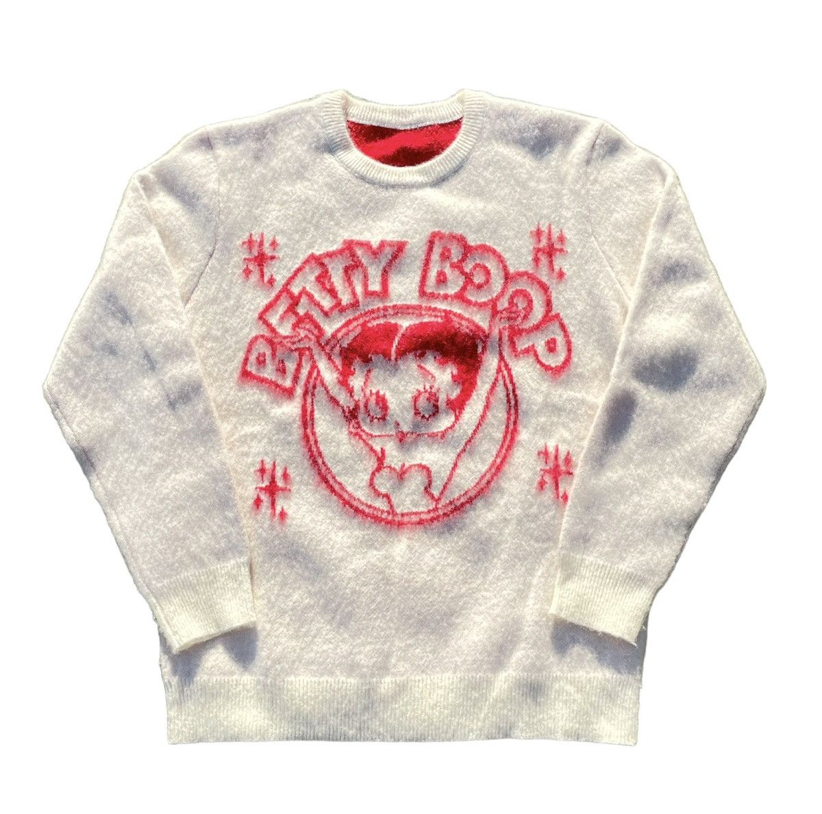 Vintage Betty Boop Circle Mohair Knit Sweater Size US L / EU 52-54 / 3 - 2 Thumbnail