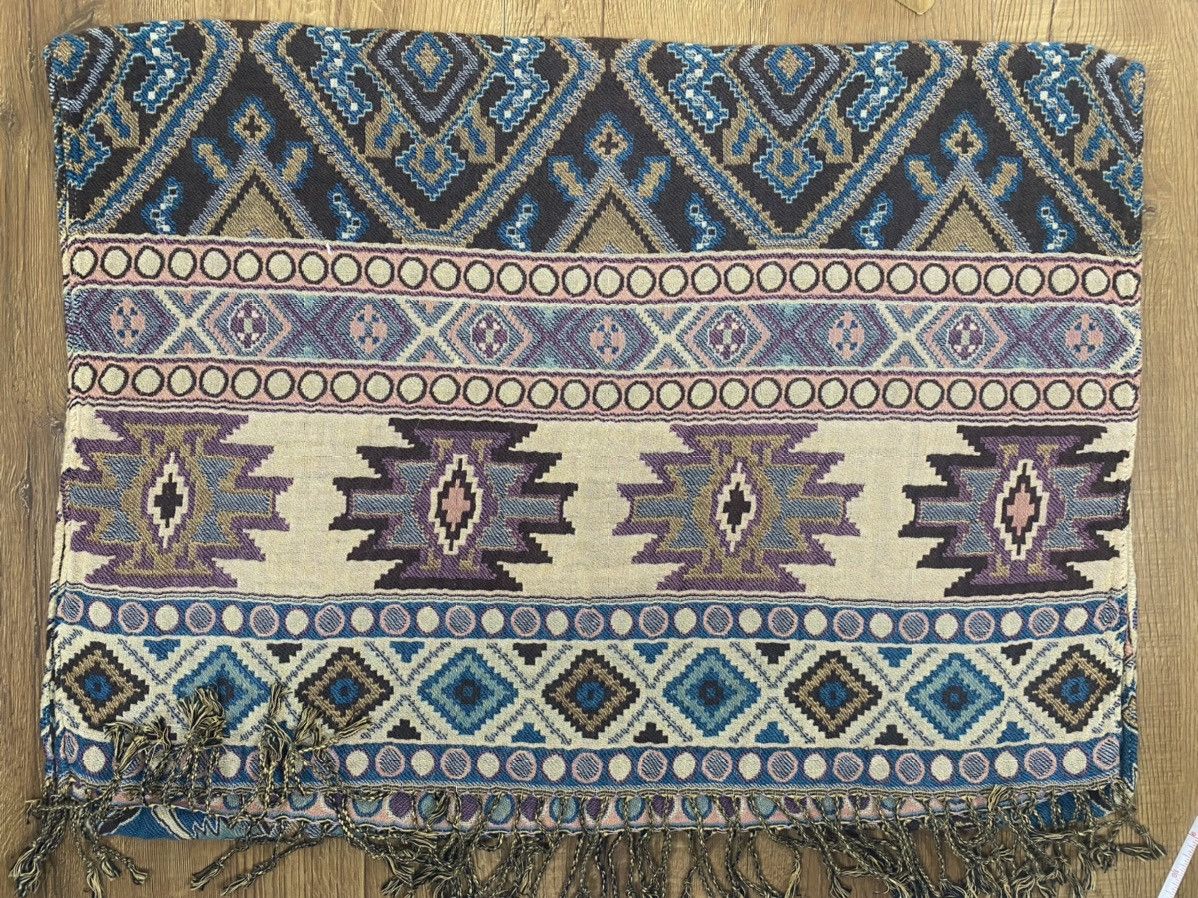 Japanese Brand Vintage Scarf Native Motif Inspired by Coogi Size ONE SIZE - 4 Thumbnail