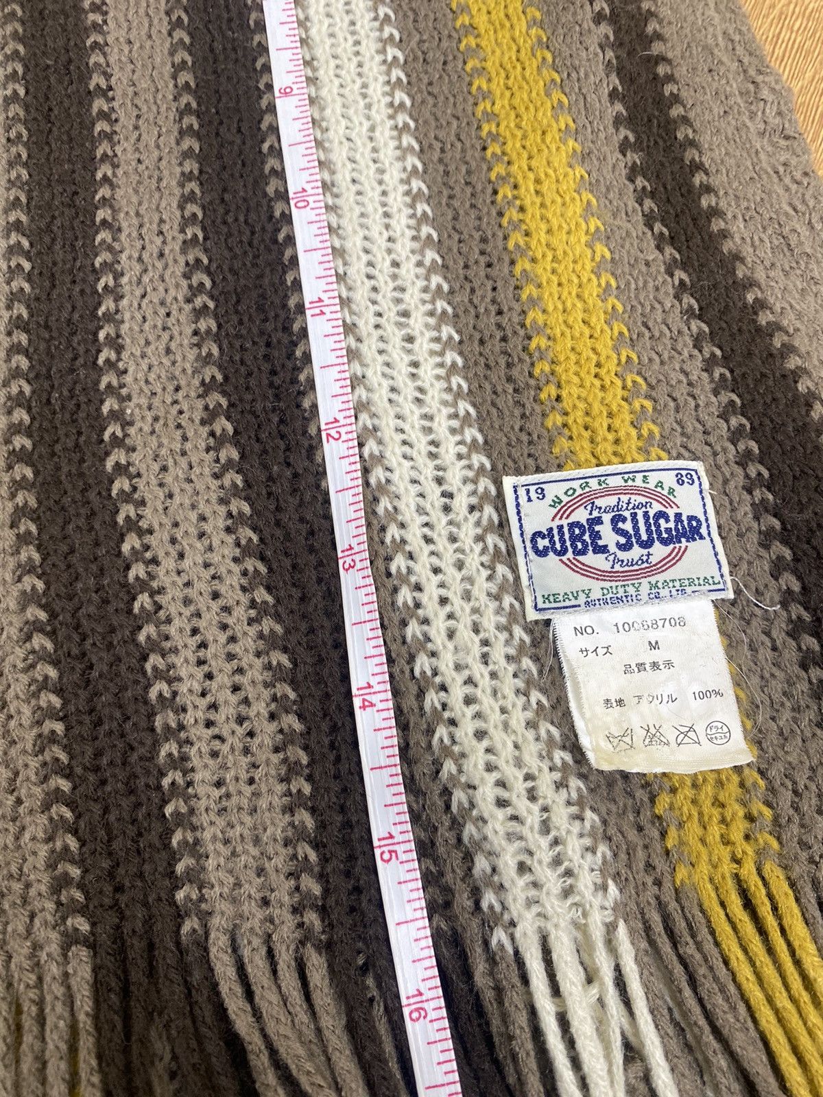 Japanese Brand Vintage Cube Sugar Scarf Muffler Size ONE SIZE - 6 Thumbnail