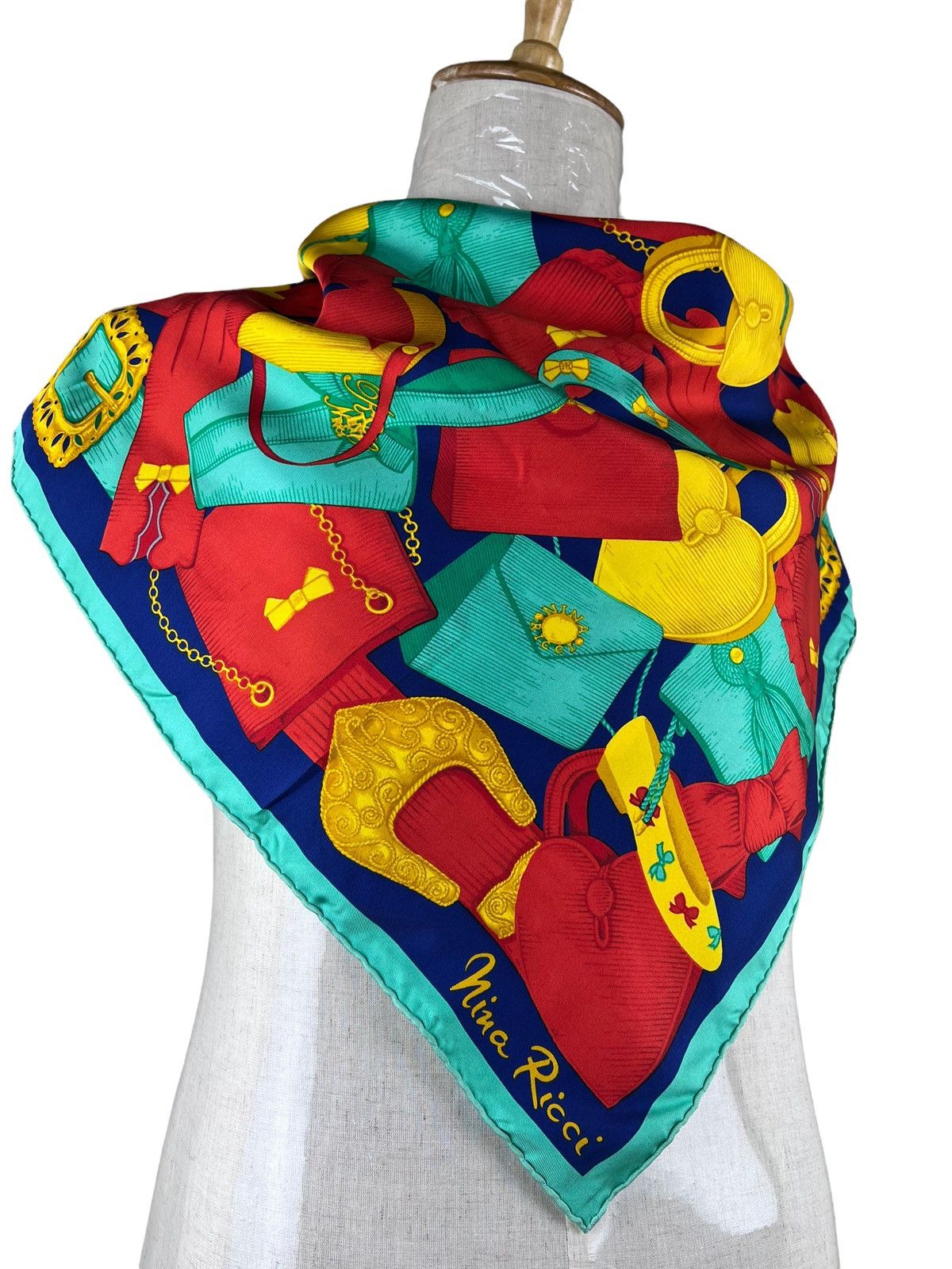 Designer × Nina Ricci × Other Vintage Nina Ricci Handbag Silk Scarf Made In Italy Size ONE SIZE - 2 Thumbnail