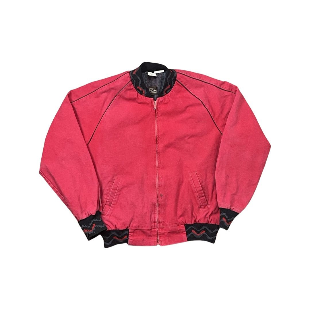 image of Made In USA x Vintage Aztec Vintage Red Walls Blanket Lined Jacket L, Men's (Size Large)