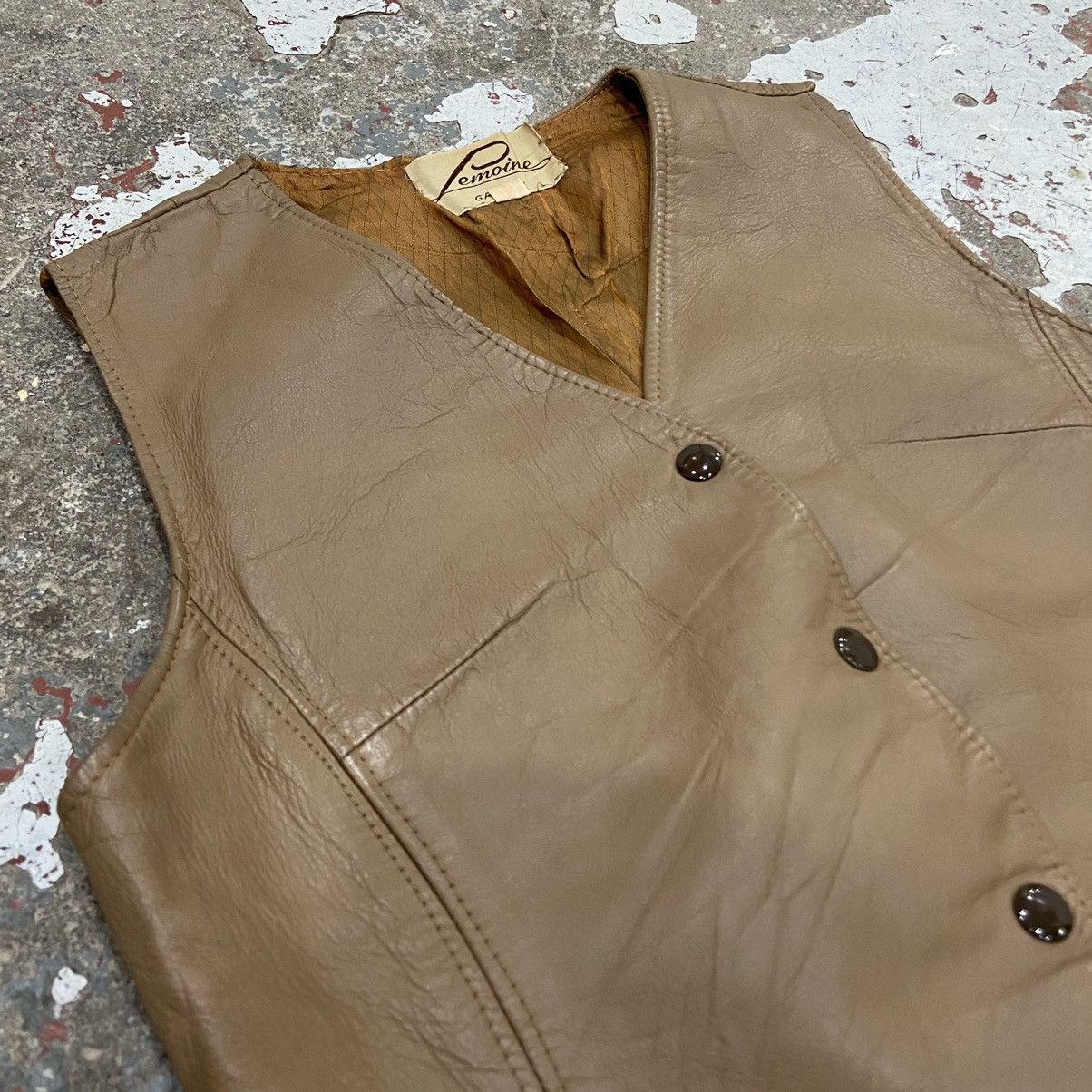 Vintage Vintage Brown Leather Vest Size US XS / EU 42 / 0 - 2 Thumbnail