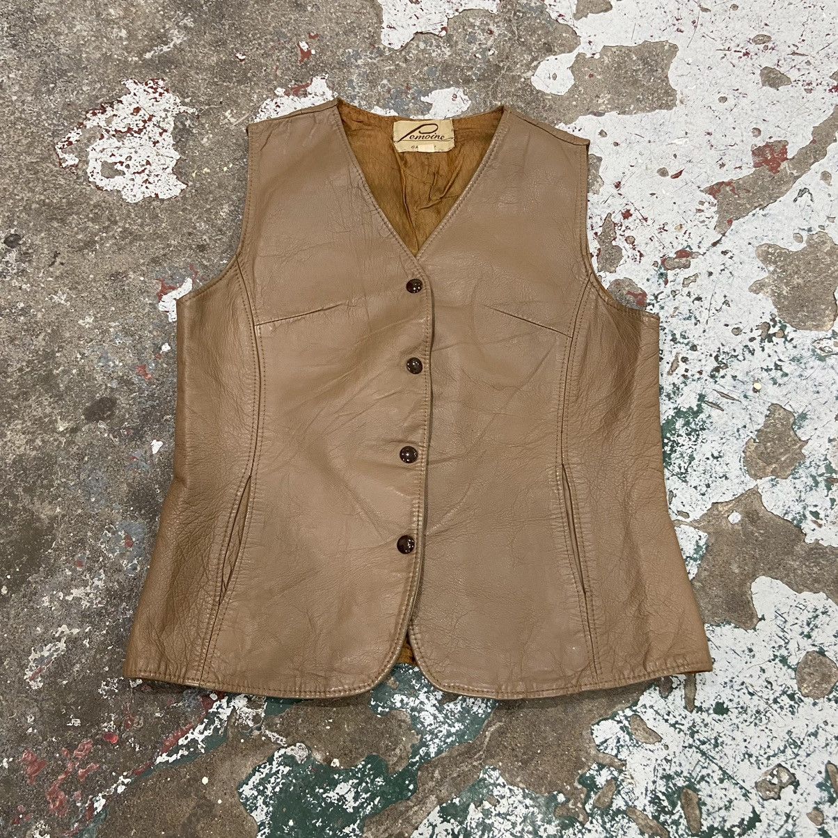 Vintage Vintage Brown Leather Vest Size US XS / EU 42 / 0 - 1 Thumbnail