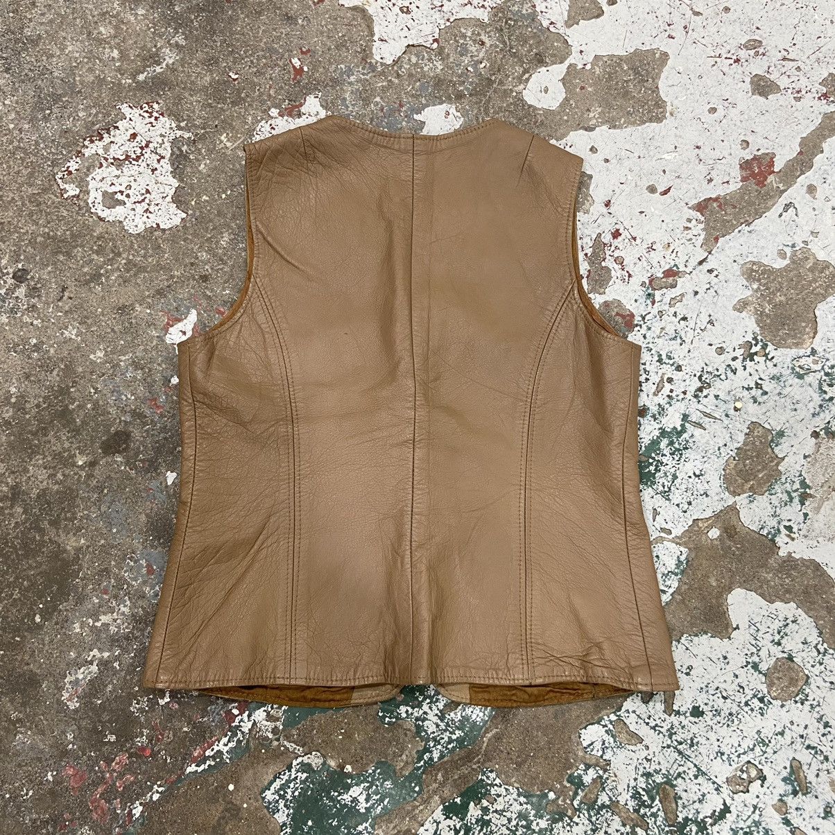 Vintage Vintage Brown Leather Vest Size US XS / EU 42 / 0 - 5 Thumbnail