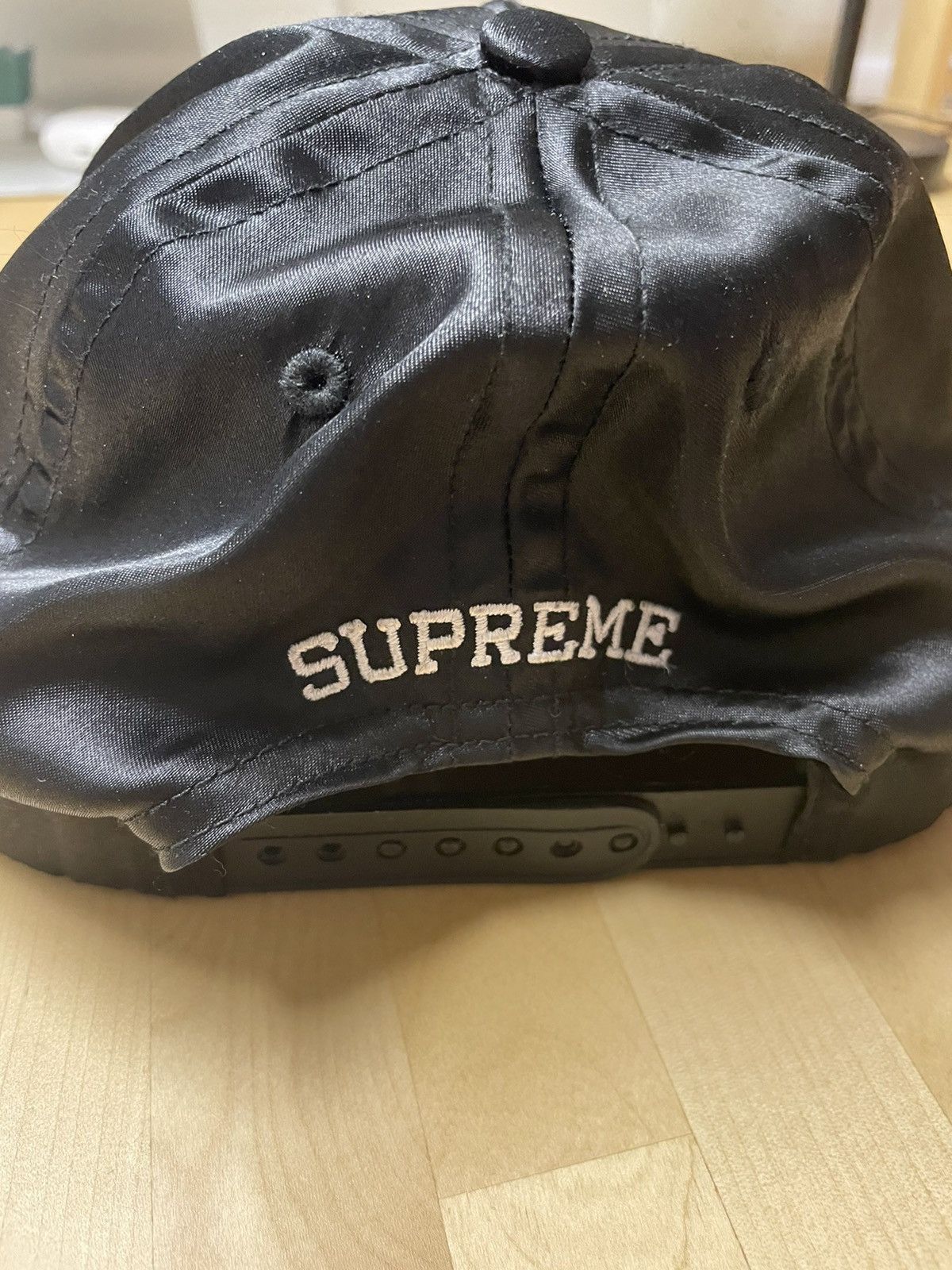 Playboy × Supreme SS16 Black Satin 5 Panel Snapback Cap Hat Size ONE SIZE - 2 Thumbnail