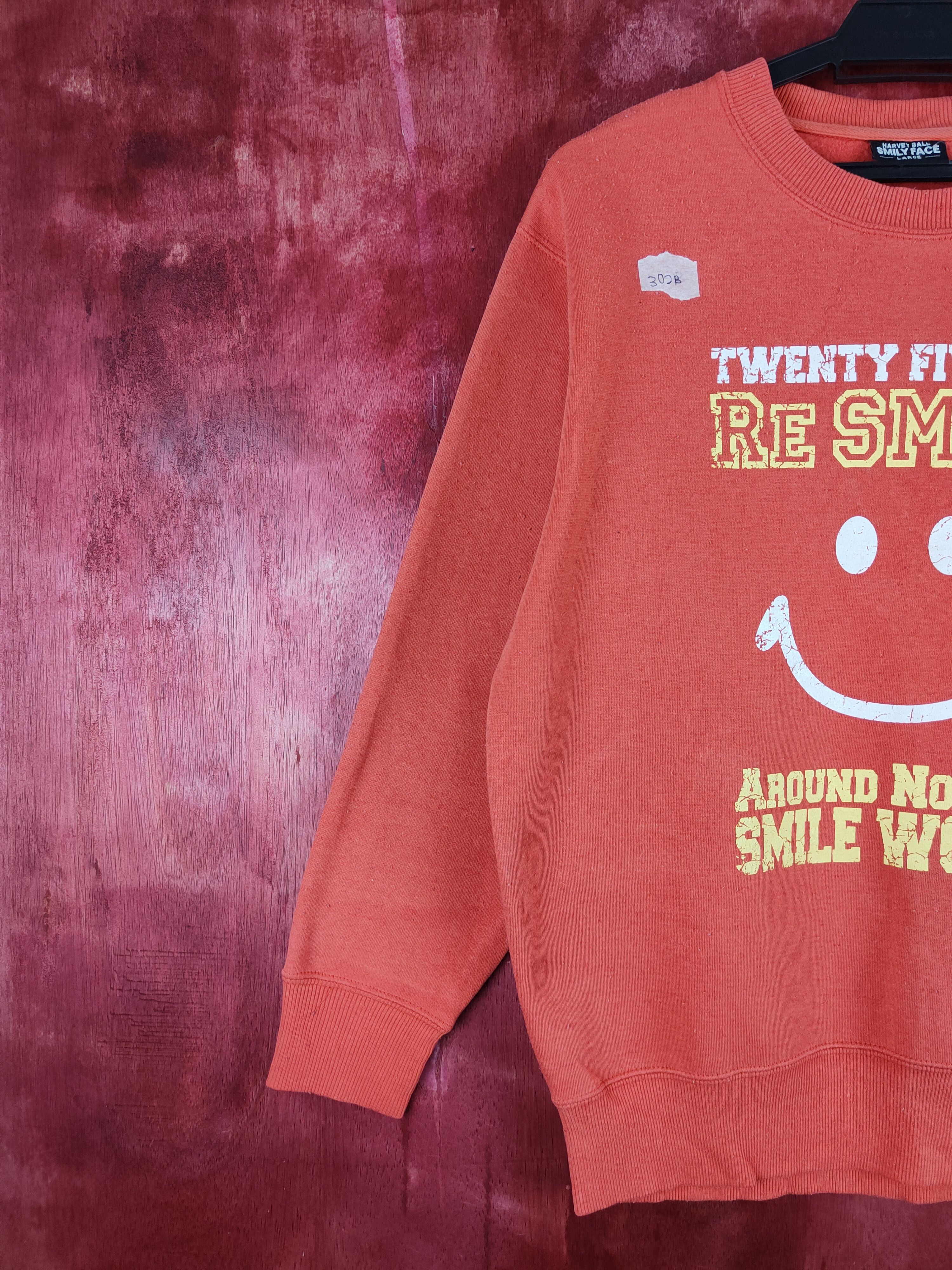 Japanese Brand Harvey Ball-Smiley Face Orange Sweatshirt #302B Size L / US 10 / IT 46 - 4 Thumbnail