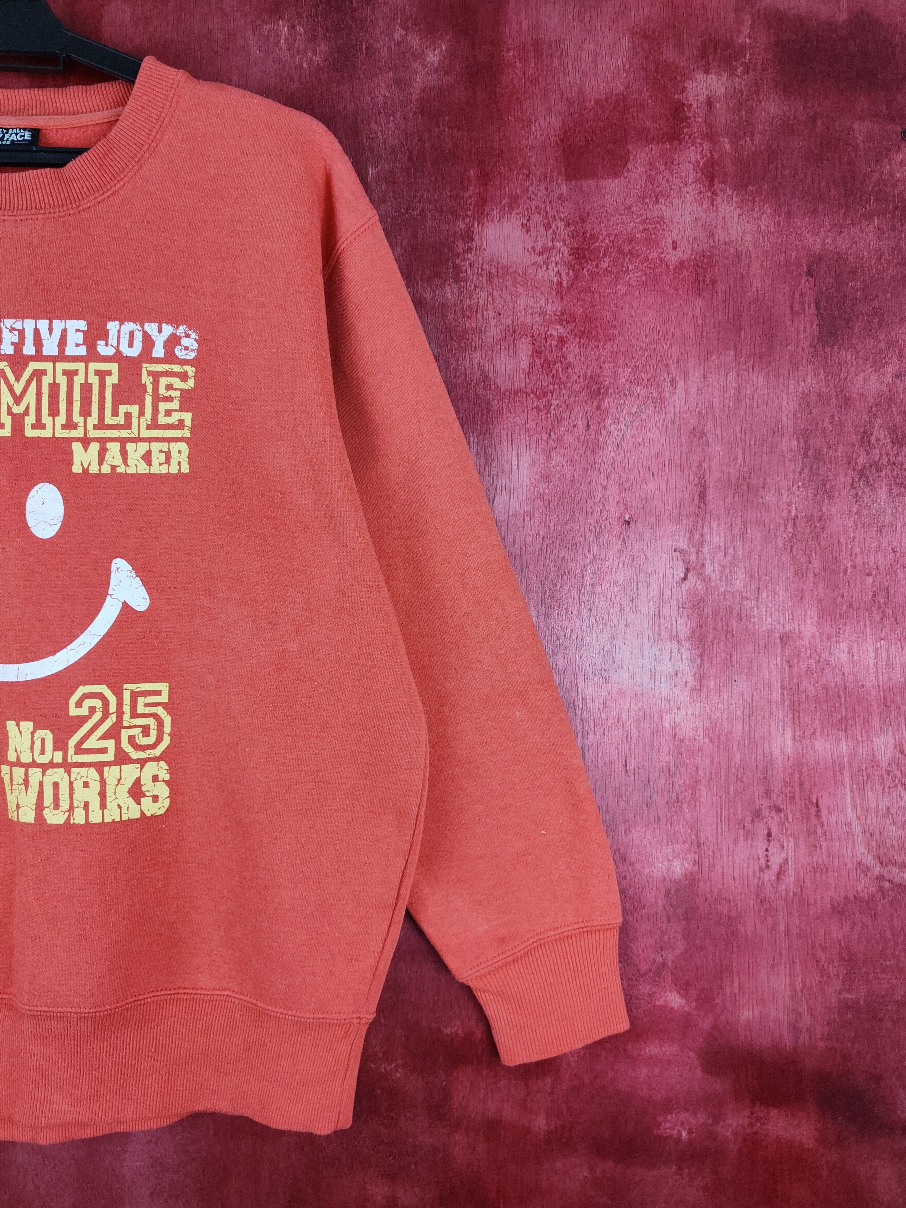 Japanese Brand Harvey Ball-Smiley Face Orange Sweatshirt #302B Size L / US 10 / IT 46 - 6 Thumbnail