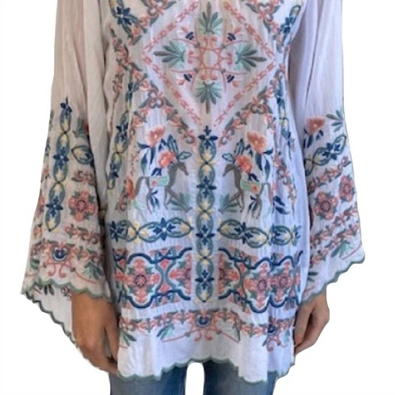 Johnny Was NEW JOHNNY WAS Lina Tunic In White | Grailed