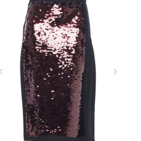 Wrap effect sequined tulle Burgundy