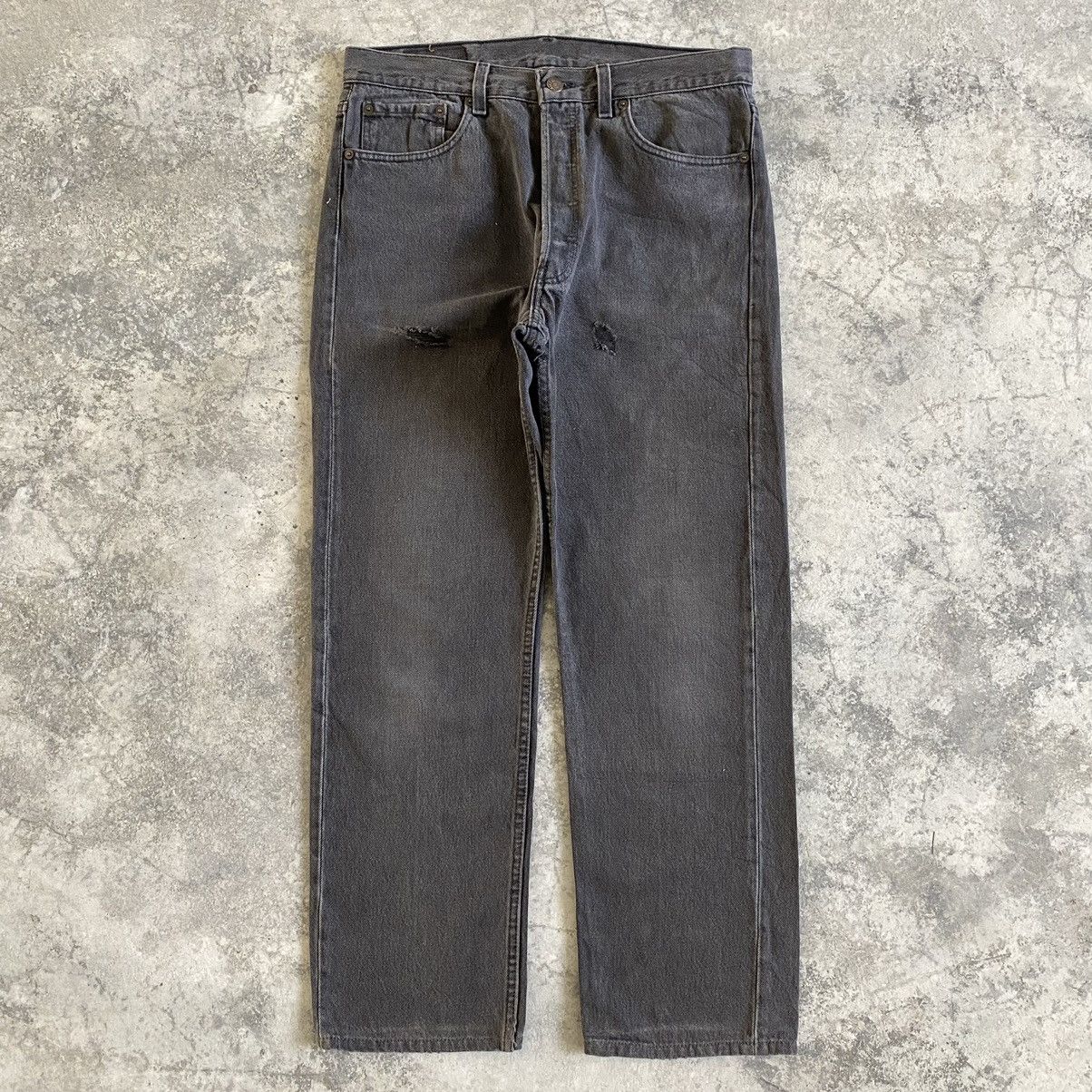 Size 32x27.5 Vintage 90's Levi's 501 Ash Gray Denim