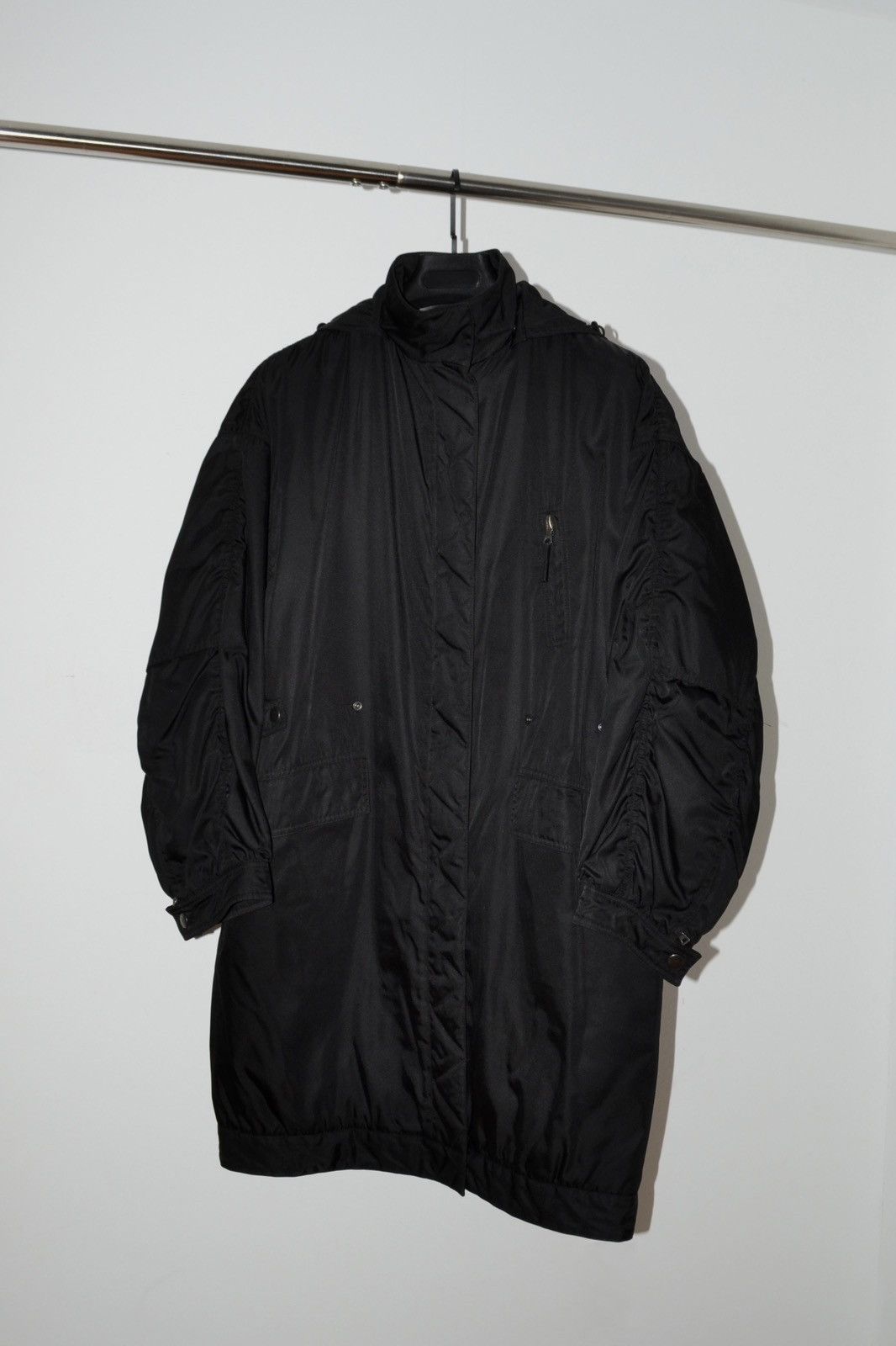 Prada Early 2000s Nylon Bomber Parka Coat Size US S / EU 44-46 / 1 - 1 Thumbnail