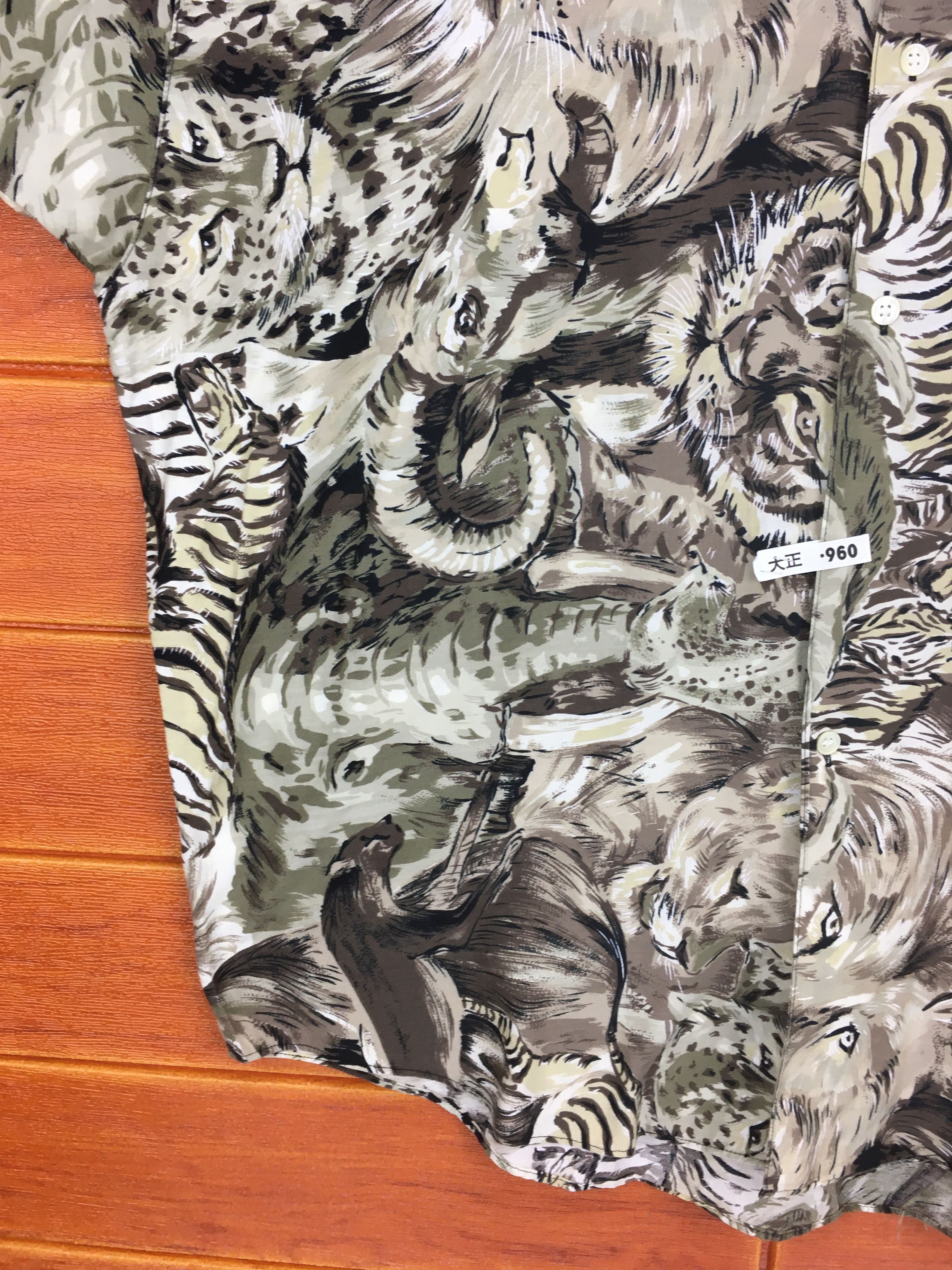 If Six Was Nine Vintage Wild Animal Jungle Oversize Hawaiian Shirt Size US L / EU 52-54 / 3 - 3 Thumbnail