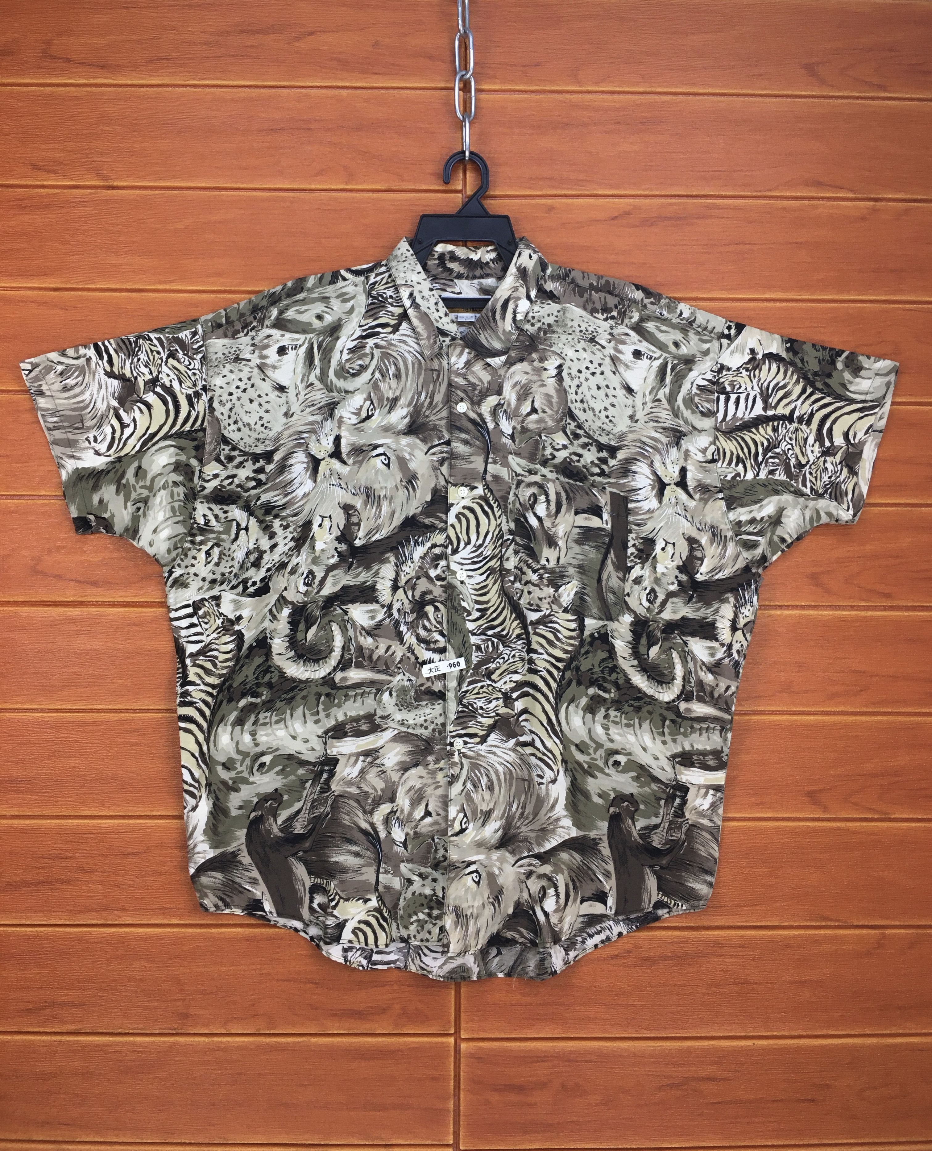 If Six Was Nine Vintage Wild Animal Jungle Oversize Hawaiian Shirt Size US L / EU 52-54 / 3 - 1 Thumbnail