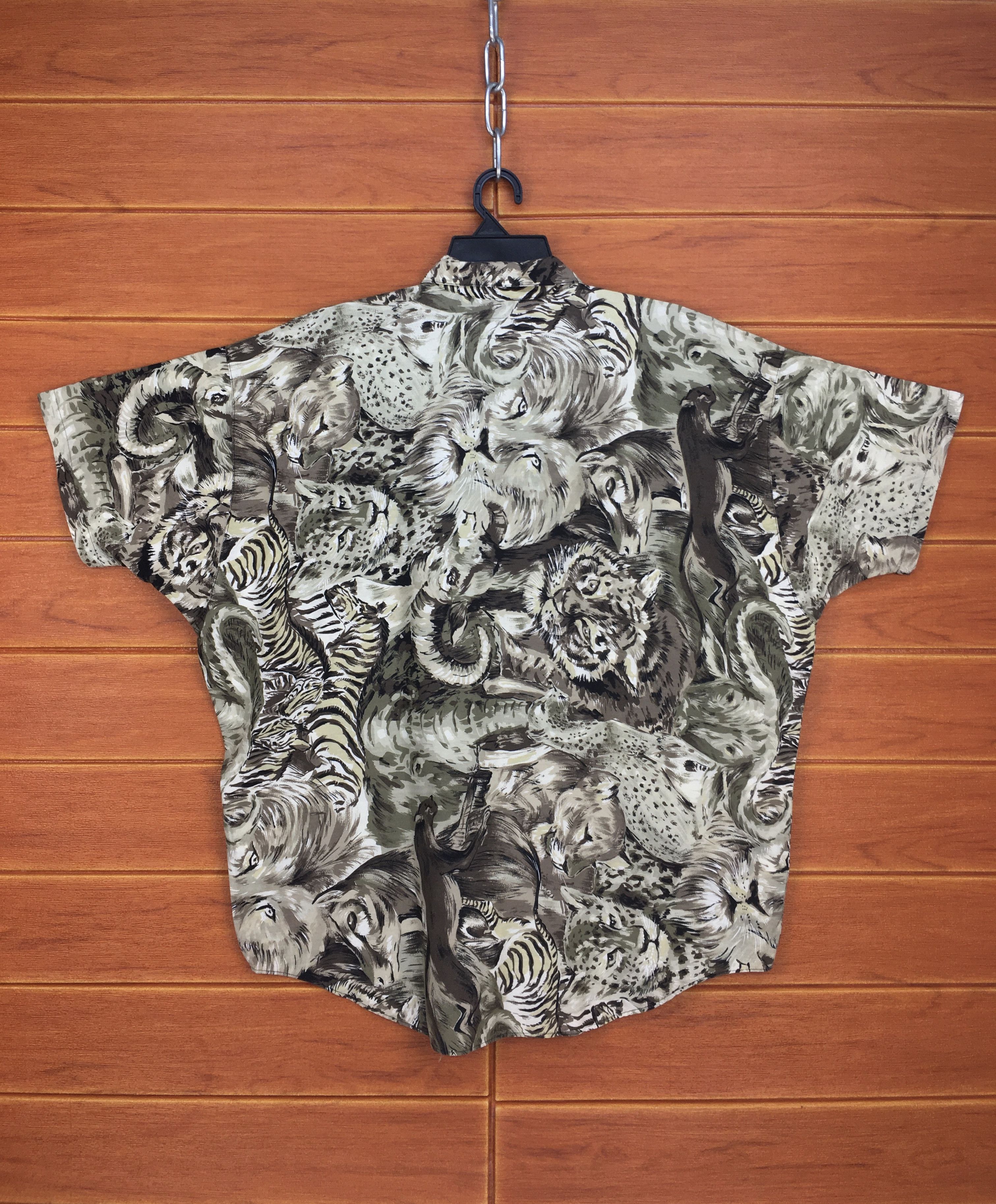 If Six Was Nine Vintage Wild Animal Jungle Oversize Hawaiian Shirt Size US L / EU 52-54 / 3 - 9 Thumbnail