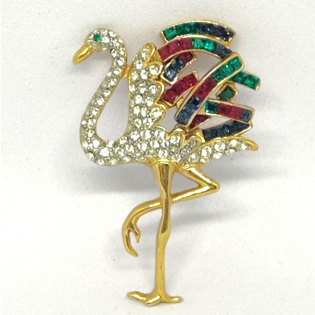 Vintage Vintage 1980s Duchess of Windsor style flamingo brooch Grailed