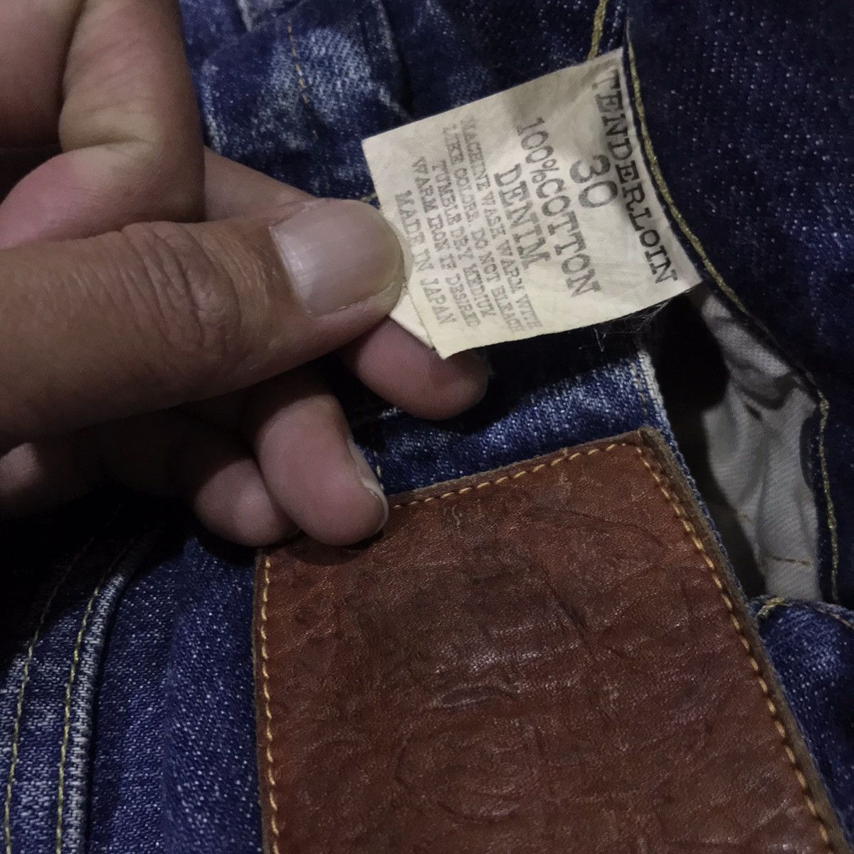 Vintage Tenderloin Denim button with buckle back