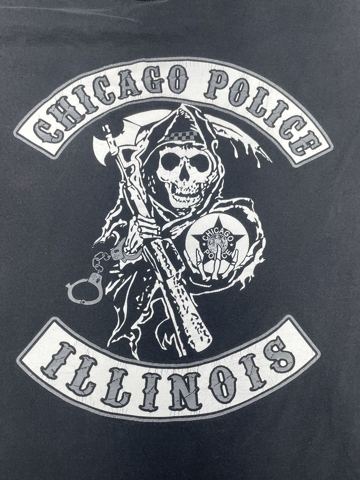 Vintage Chicago Police Grim Reaper Vintage Tee Size US XXL / EU 58 / 5 - 7 Preview