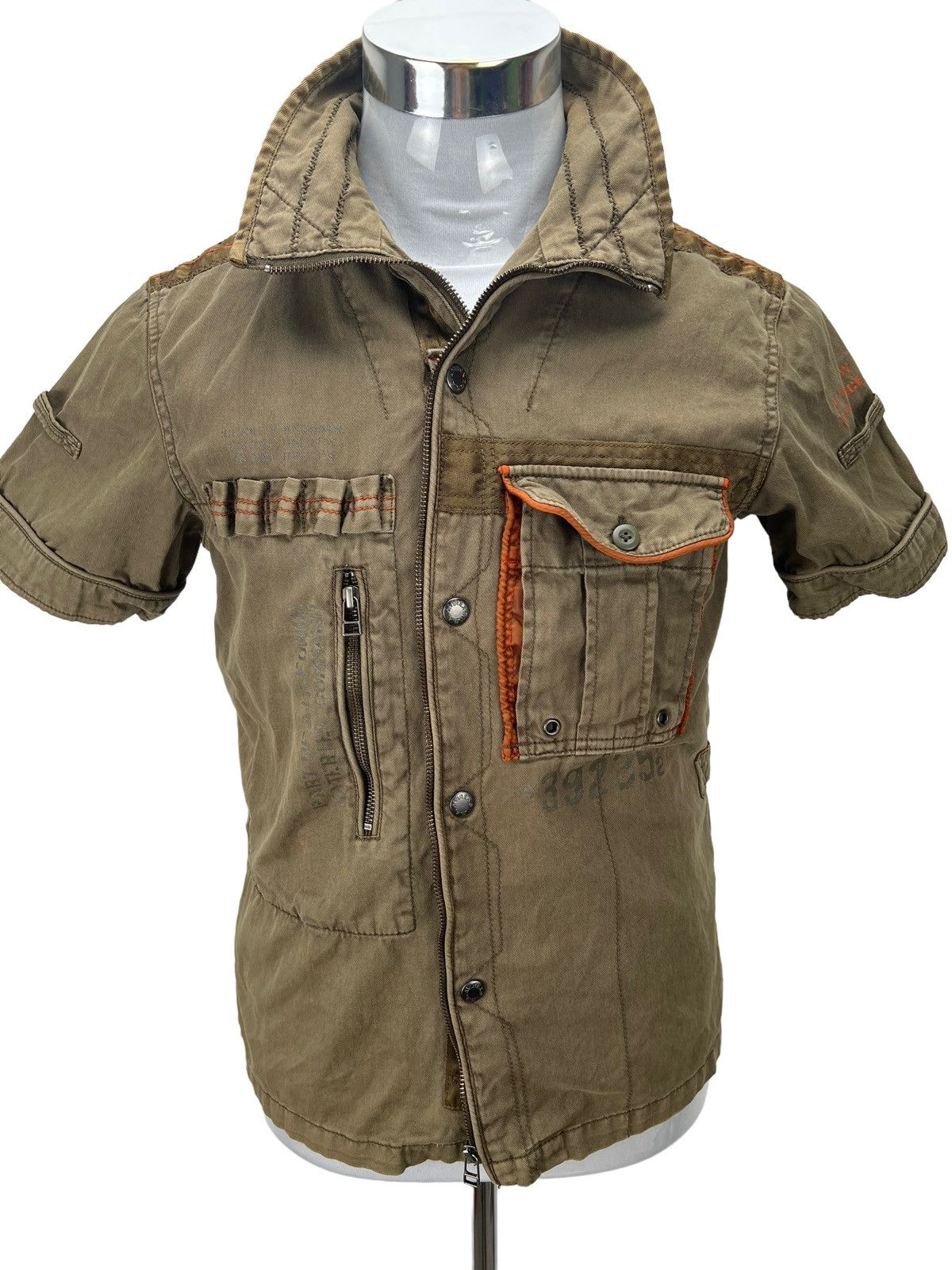 Avirex Avirex USA Green Baret Button Zip Short Sleeve Shirt Size US M / EU 48-50 / 2 - 2 Thumbnail