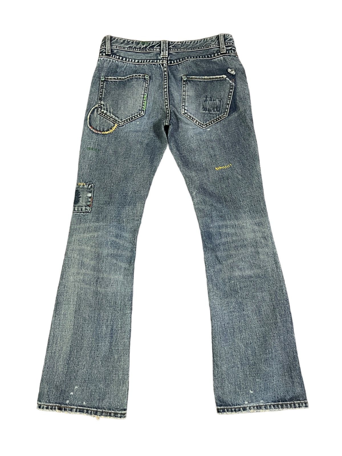 Global Work × If Six Was Nine × Undercover Flare Jeans Global Work Patches Grunge Kurt Cobain Style Size US 30 / EU 46 - 4 Thumbnail