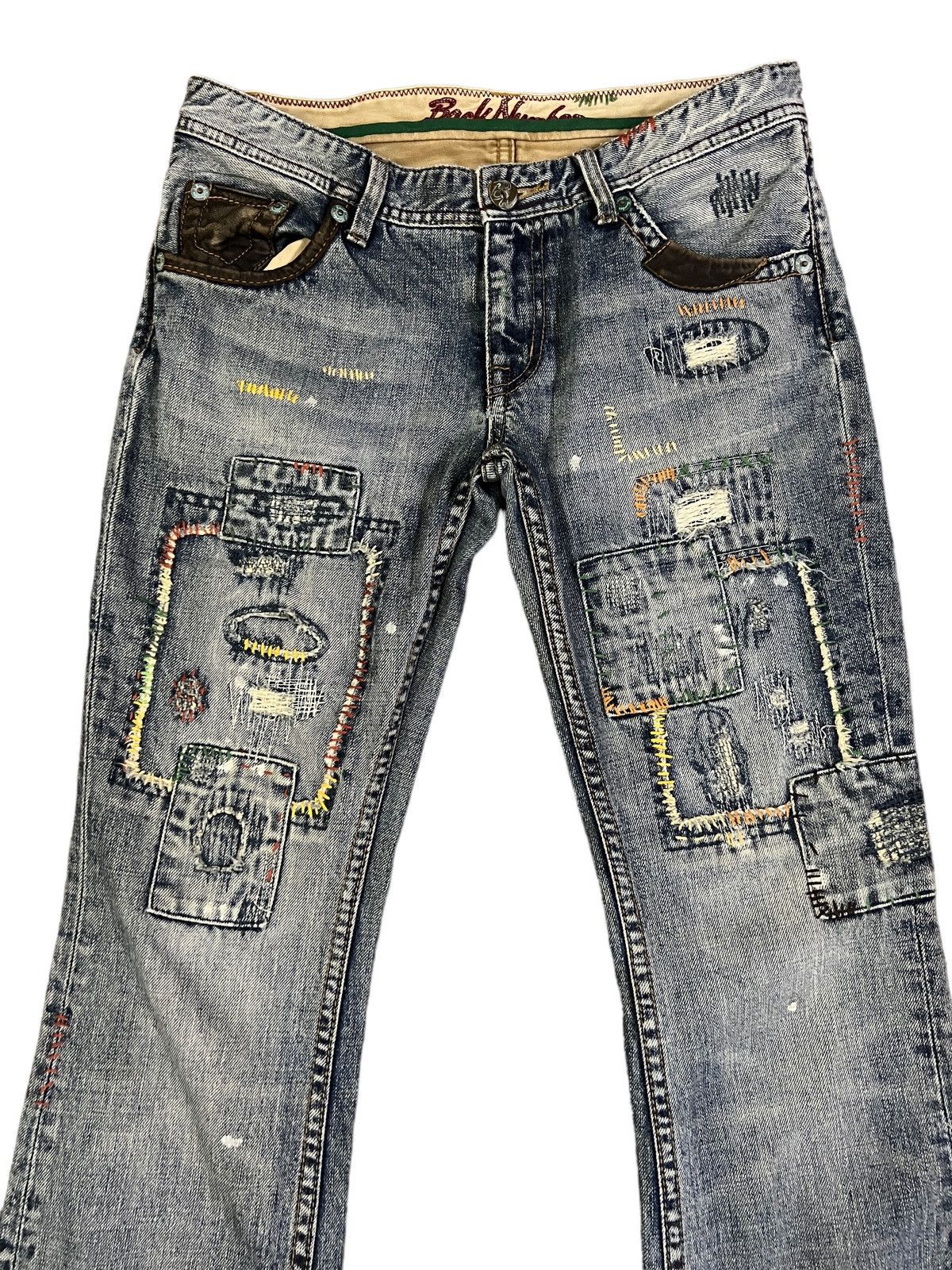 Global Work × If Six Was Nine × Undercover Flare Jeans Global Work Patches Grunge Kurt Cobain Style Size US 30 / EU 46 - 3 Thumbnail