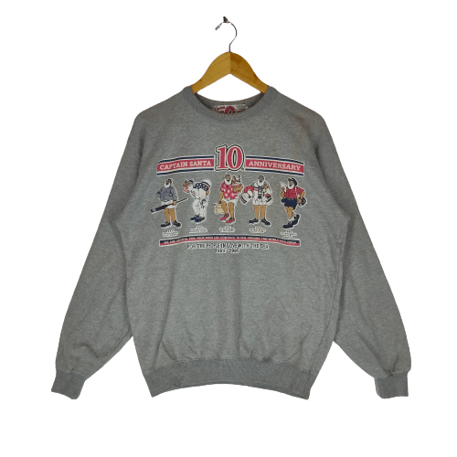 Vintage CAPTAIN SANTA 10th ANNIVERSARY Big Print Sweatshirt Size US M / EU 48-50 / 2 - 1 Thumbnail