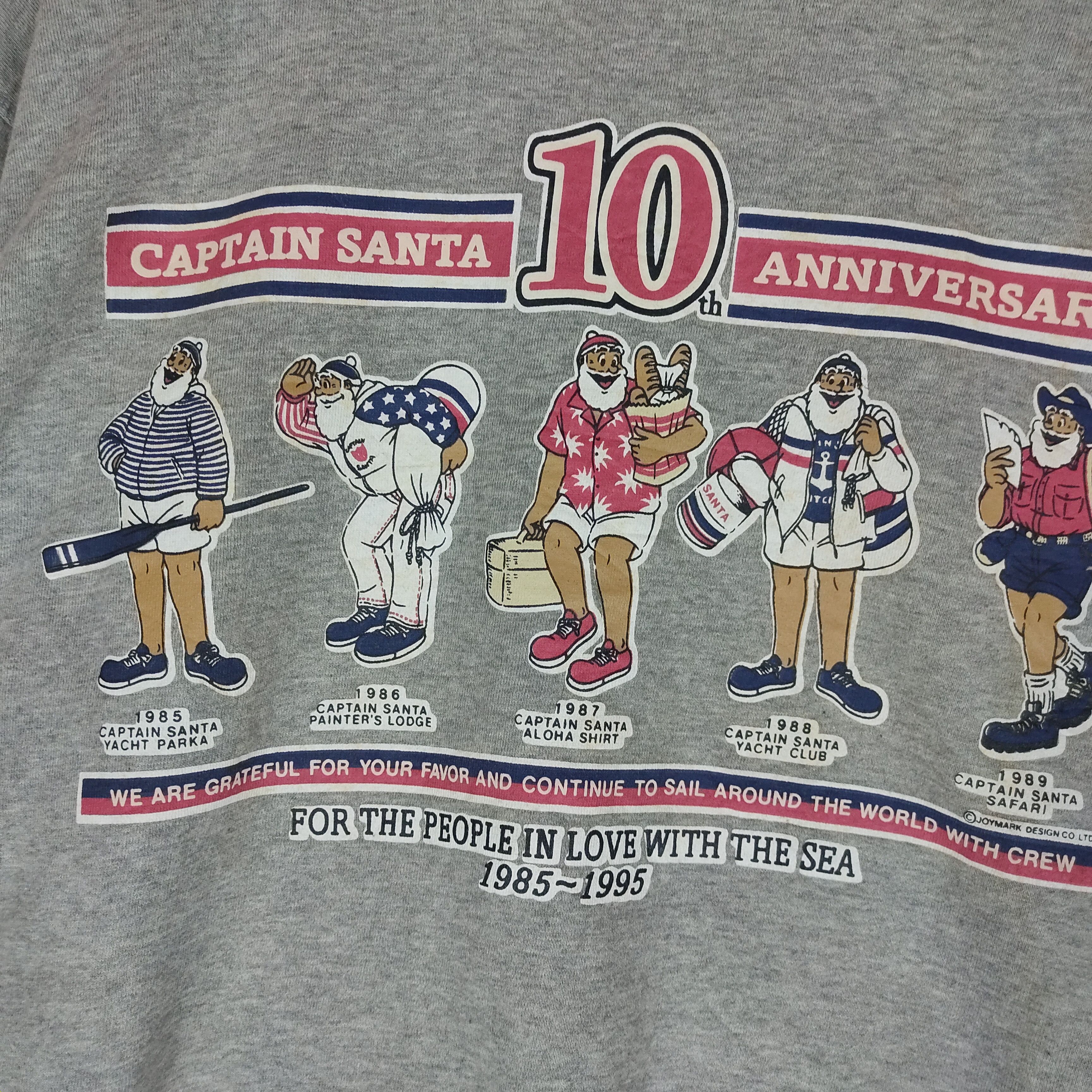 Vintage CAPTAIN SANTA 10th ANNIVERSARY Big Print Sweatshirt Size US M / EU 48-50 / 2 - 2 Thumbnail