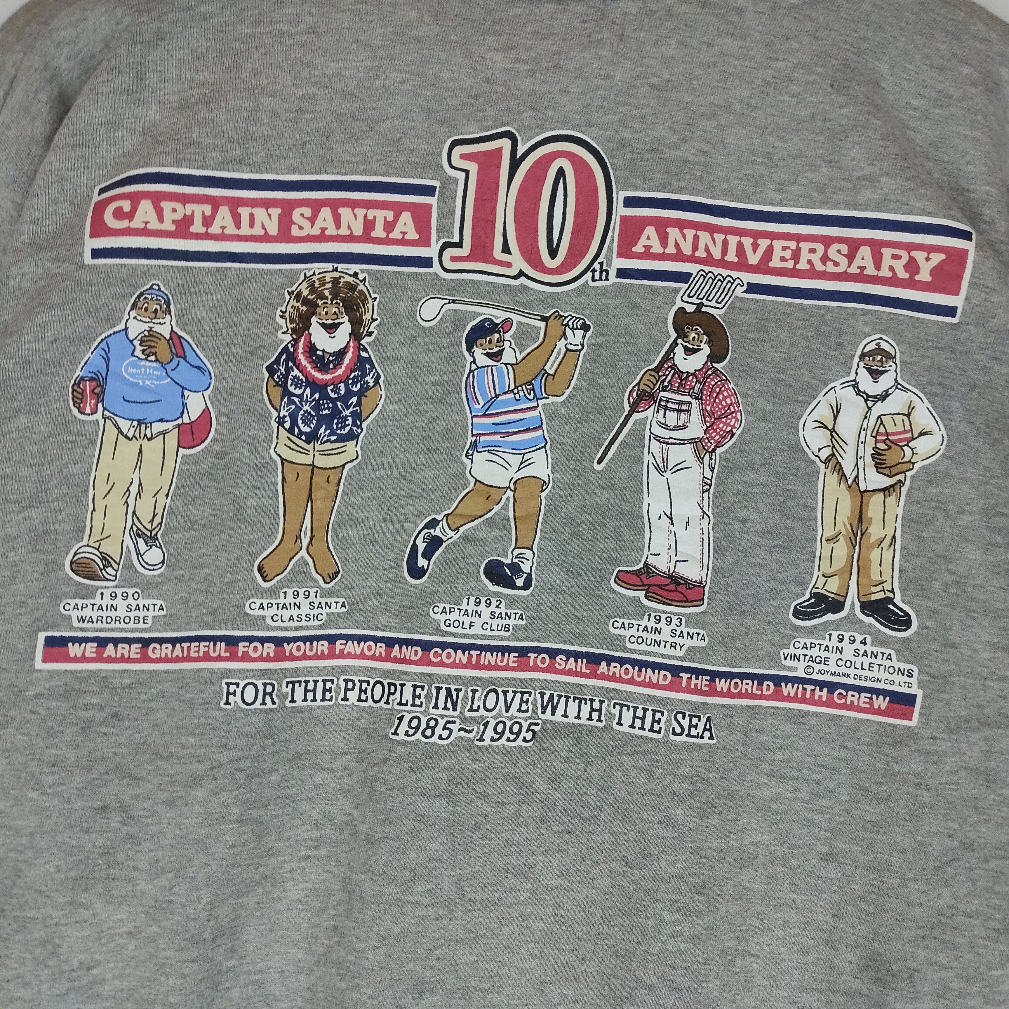 Vintage CAPTAIN SANTA 10th ANNIVERSARY Big Print Sweatshirt Size US M / EU 48-50 / 2 - 7 Thumbnail