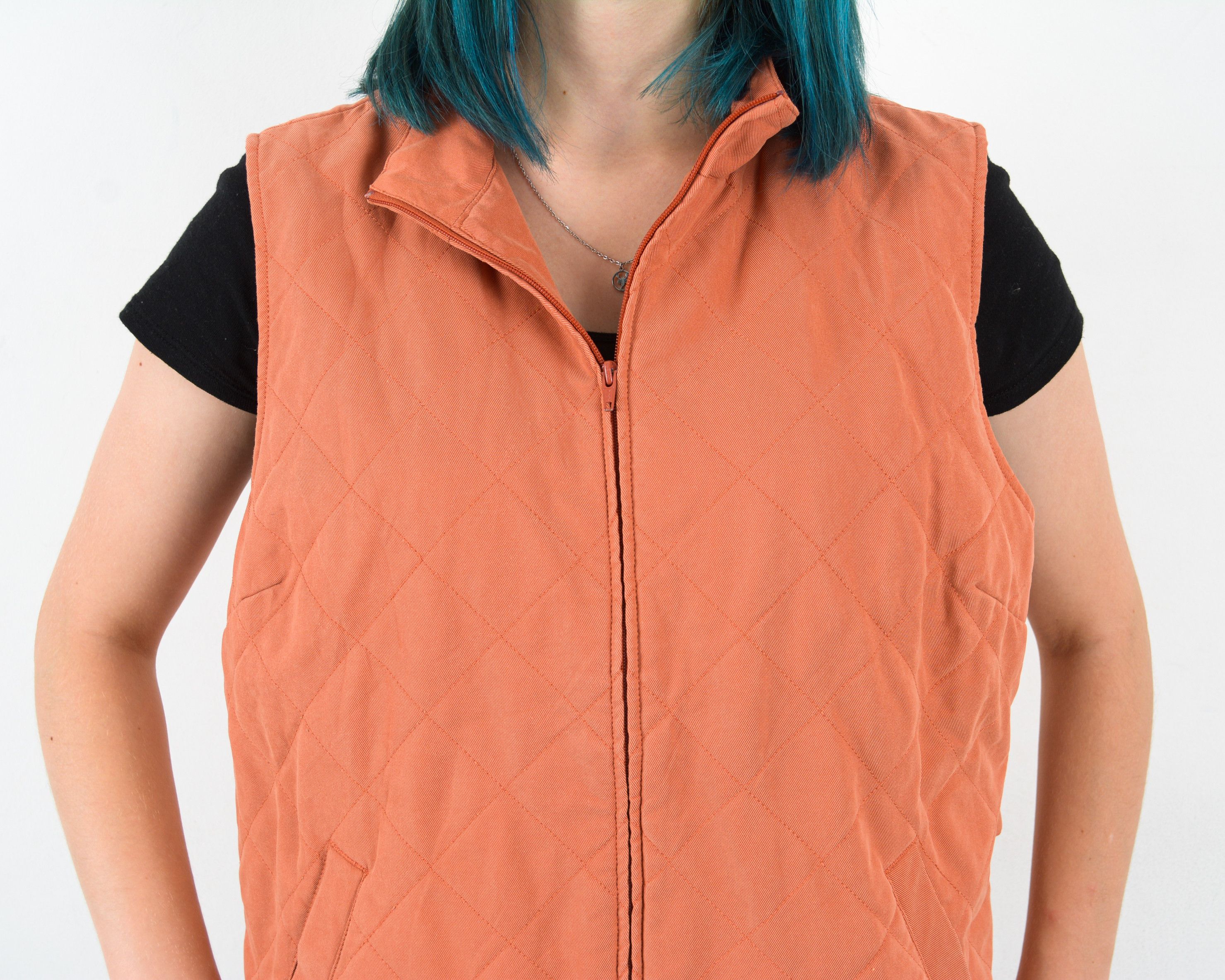 Orvis × Vintage Women's XL Fleece Pastel Waistcoat Gilet Zipper Vest Quilted Size XL / US 12-14 / IT 48-50 - 4 Thumbnail