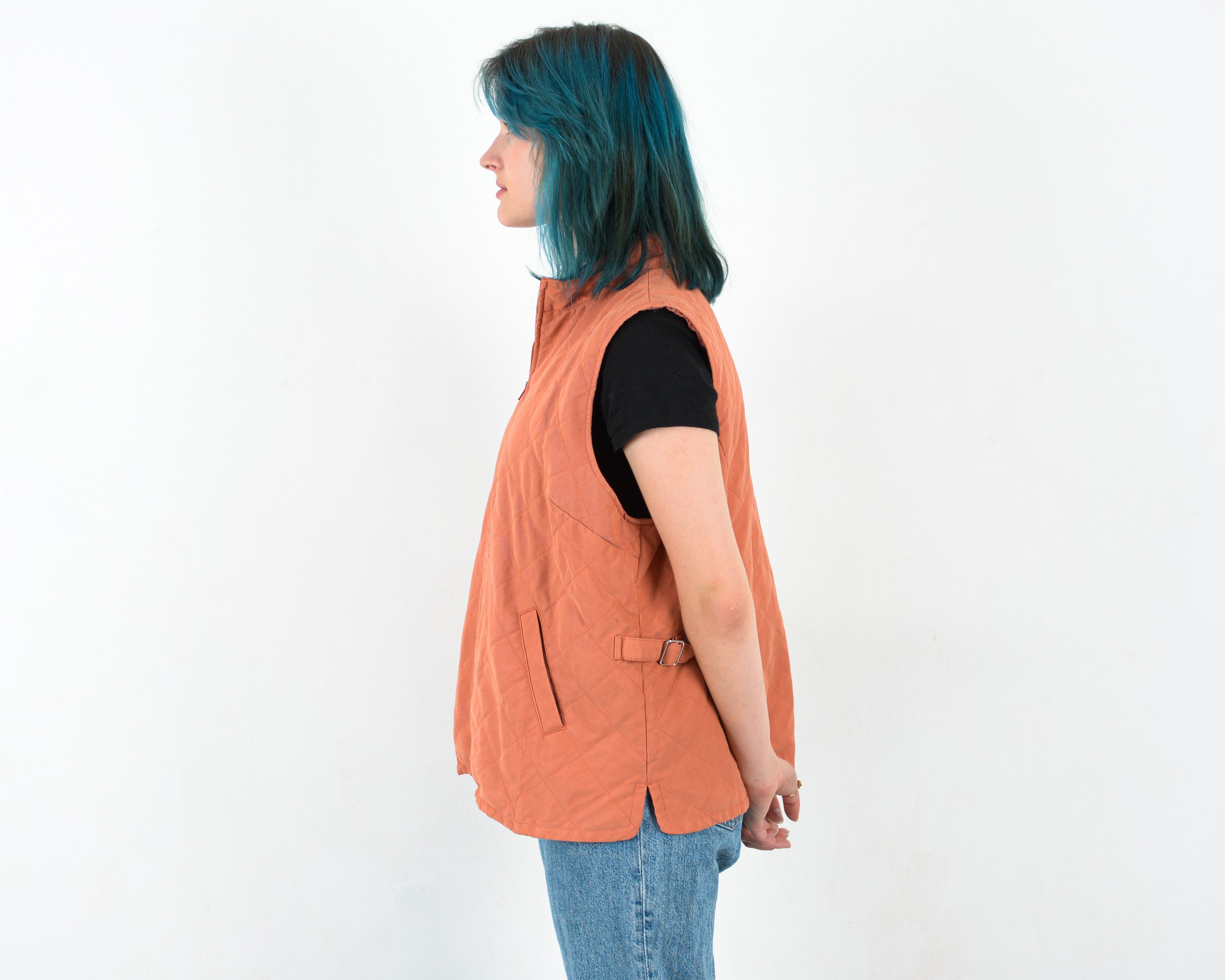 Orvis × Vintage Women's XL Fleece Pastel Waistcoat Gilet Zipper Vest Quilted Size XL / US 12-14 / IT 48-50 - 2 Thumbnail