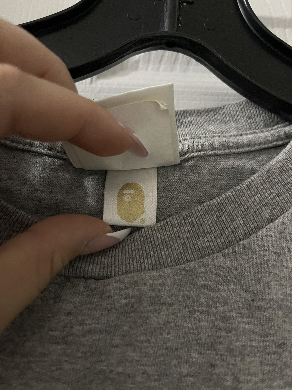 Bape Grey Silicone Logo Bape Tee M Size US M / EU 48-50 / 2 - 4 Thumbnail
