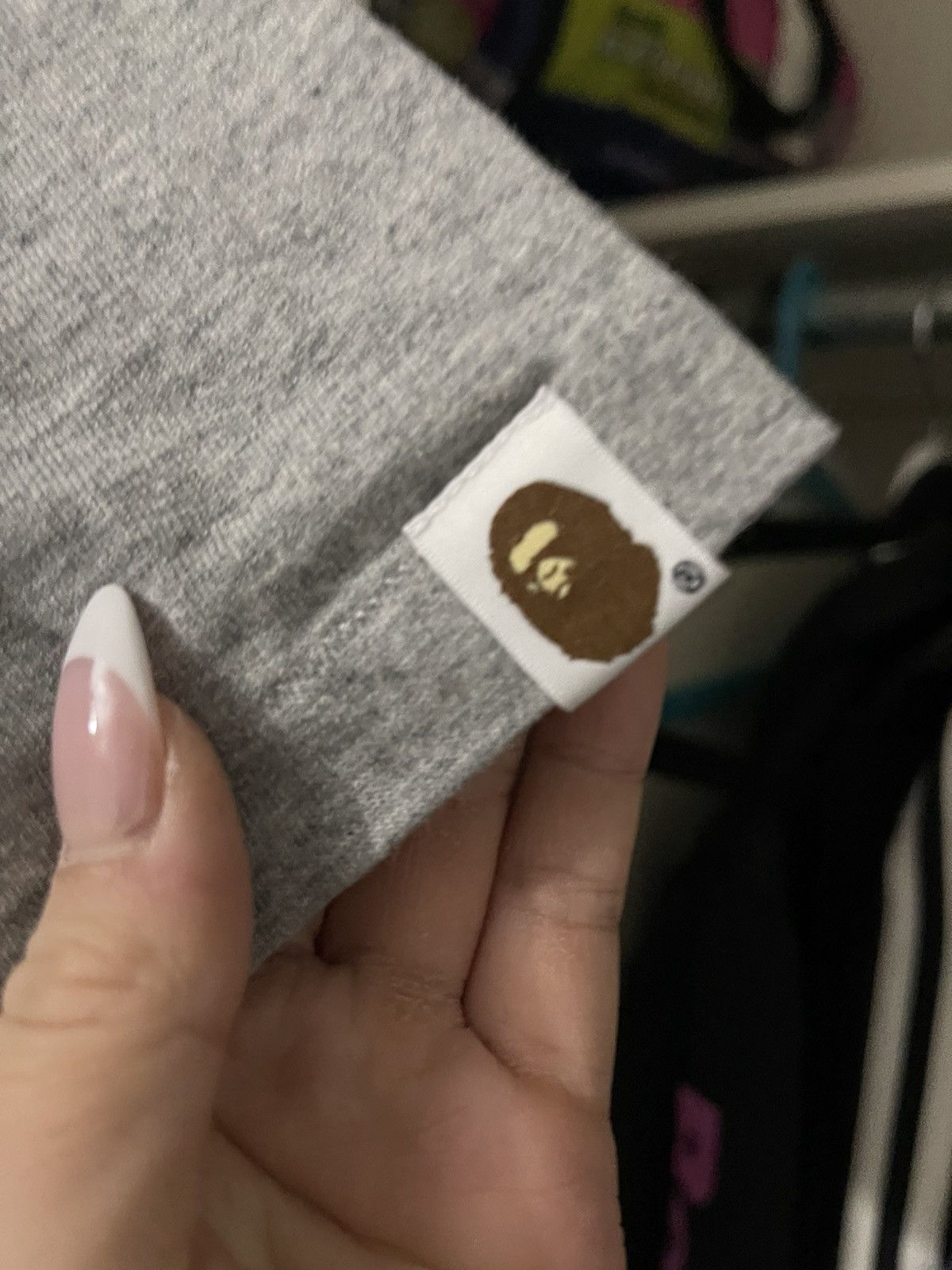 Bape Grey Silicone Logo Bape Tee M Size US M / EU 48-50 / 2 - 5 Thumbnail