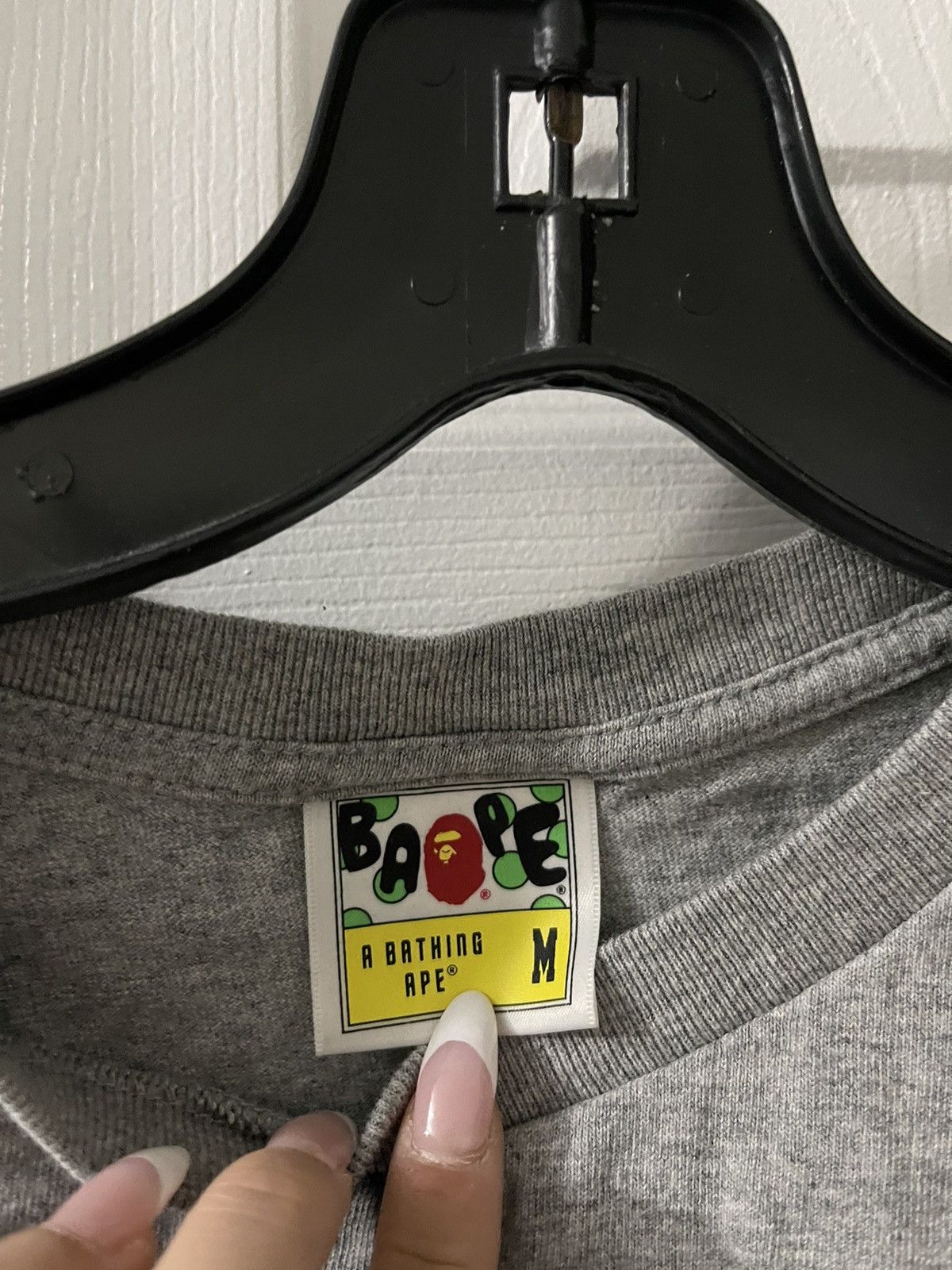 Bape Grey Silicone Logo Bape Tee M Size US M / EU 48-50 / 2 - 2 Thumbnail