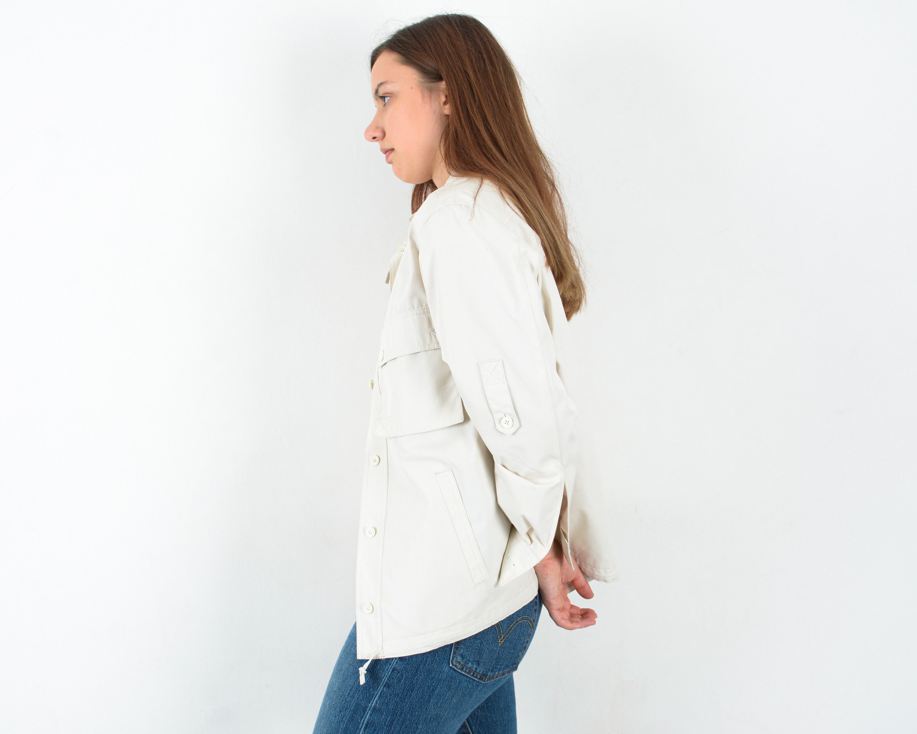 Vintage Vintage Field Jacket M Women's Coat White Windbreaker Rain Size M / US 6-8 / IT 42-44 - 3 Thumbnail