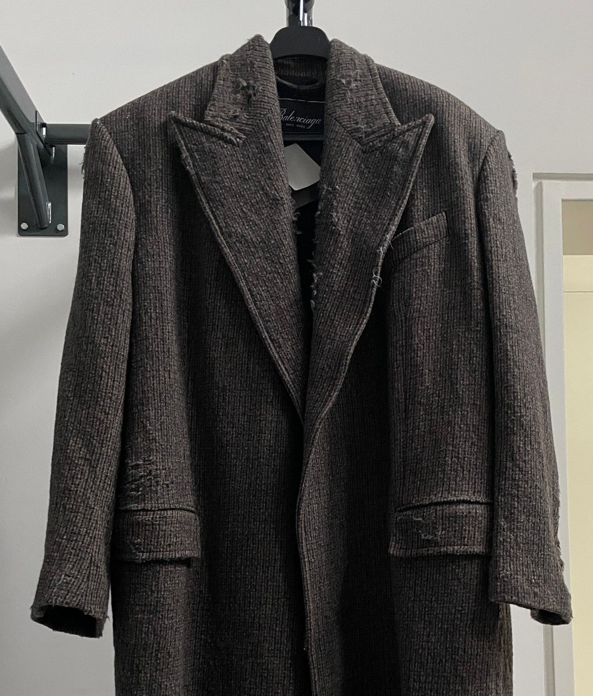Balenciaga SS21 Womens Distressed Destroyed Padded Coat