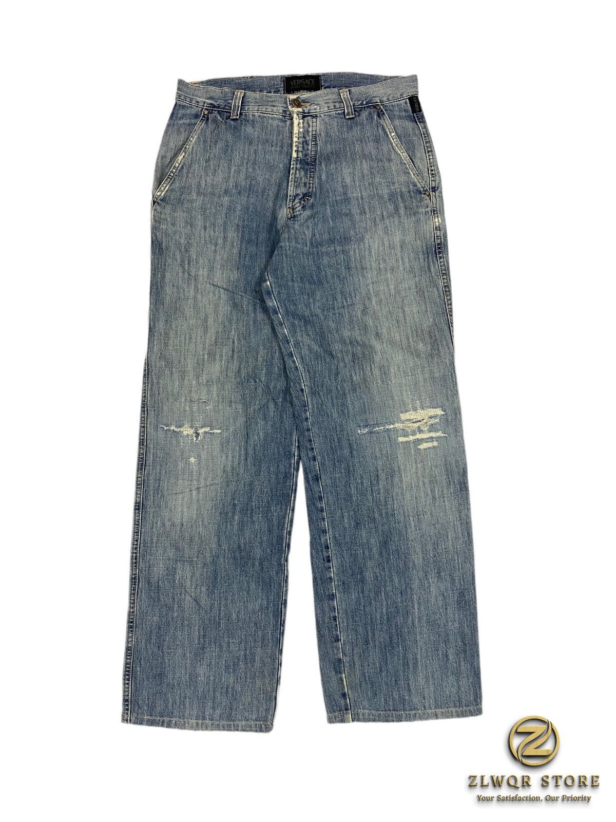 Seditionaries × Versace × Versace Jeans Couture Versace vintage ripped baggy soft pant Size US 33 - 1 Thumbnail
