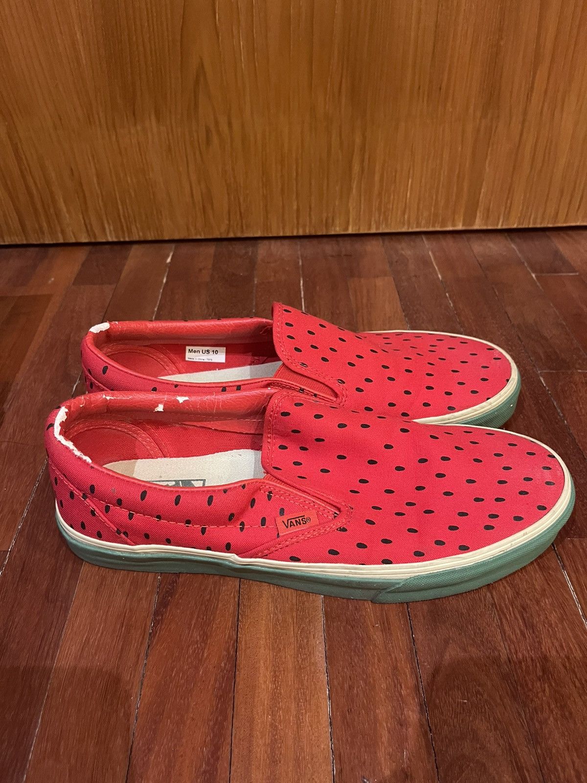 Watermelon slip on on sale vans