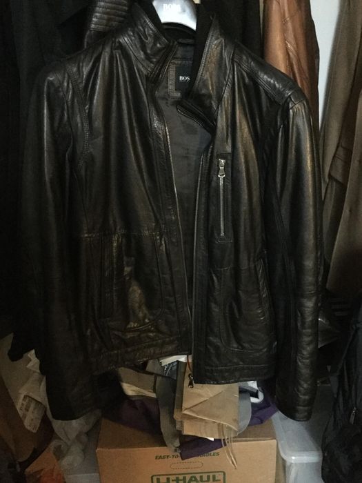 Hugo boss aicon hotsell 1 leather jacket