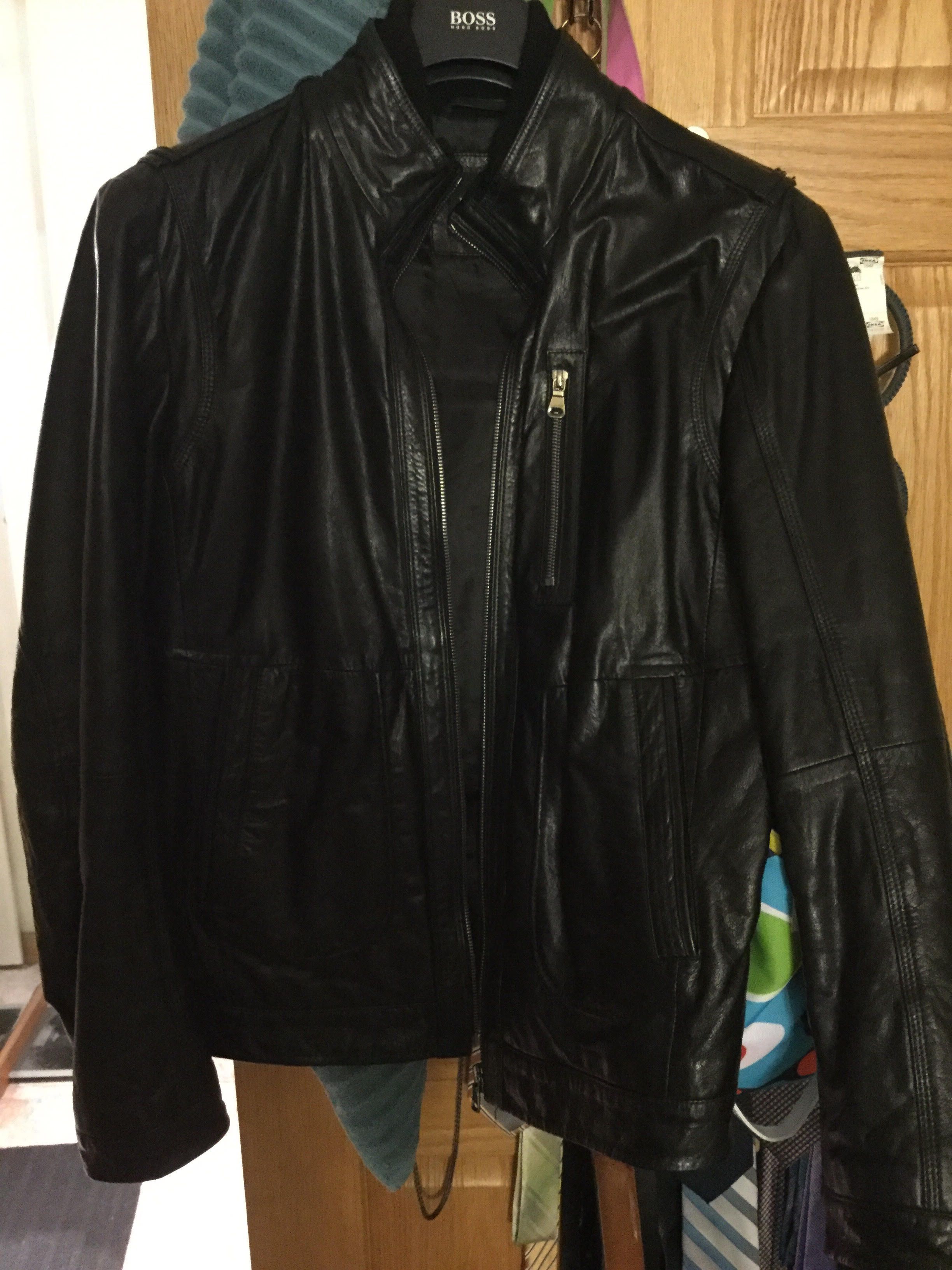 Hugo boss aicon 2024 1 leather jacket