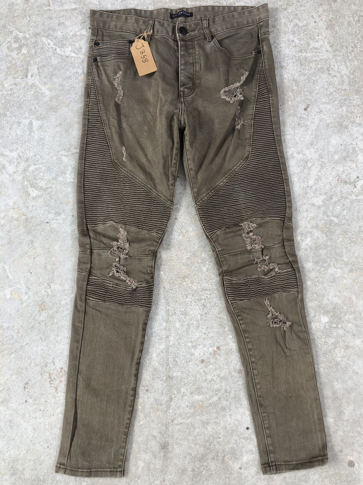 Who Decides War Japanese CSBL Distressed Jeans Biker Jeans Size US 33 - 1 Thumbnail