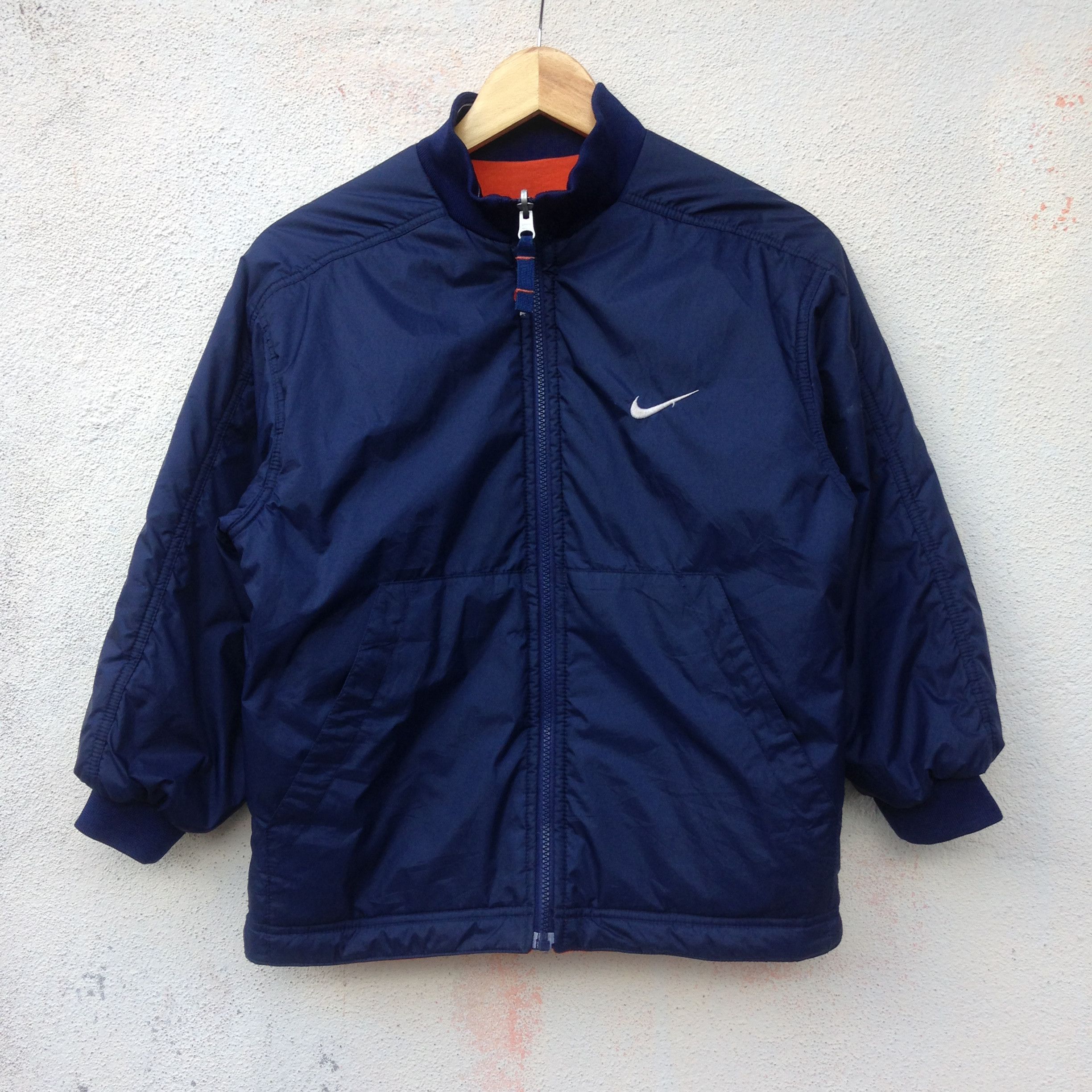 Nike × Vintage Vintage Nike Big Swoosh Reversible Bomber Jacket Size US S / EU 44-46 / 1 - 8 Thumbnail