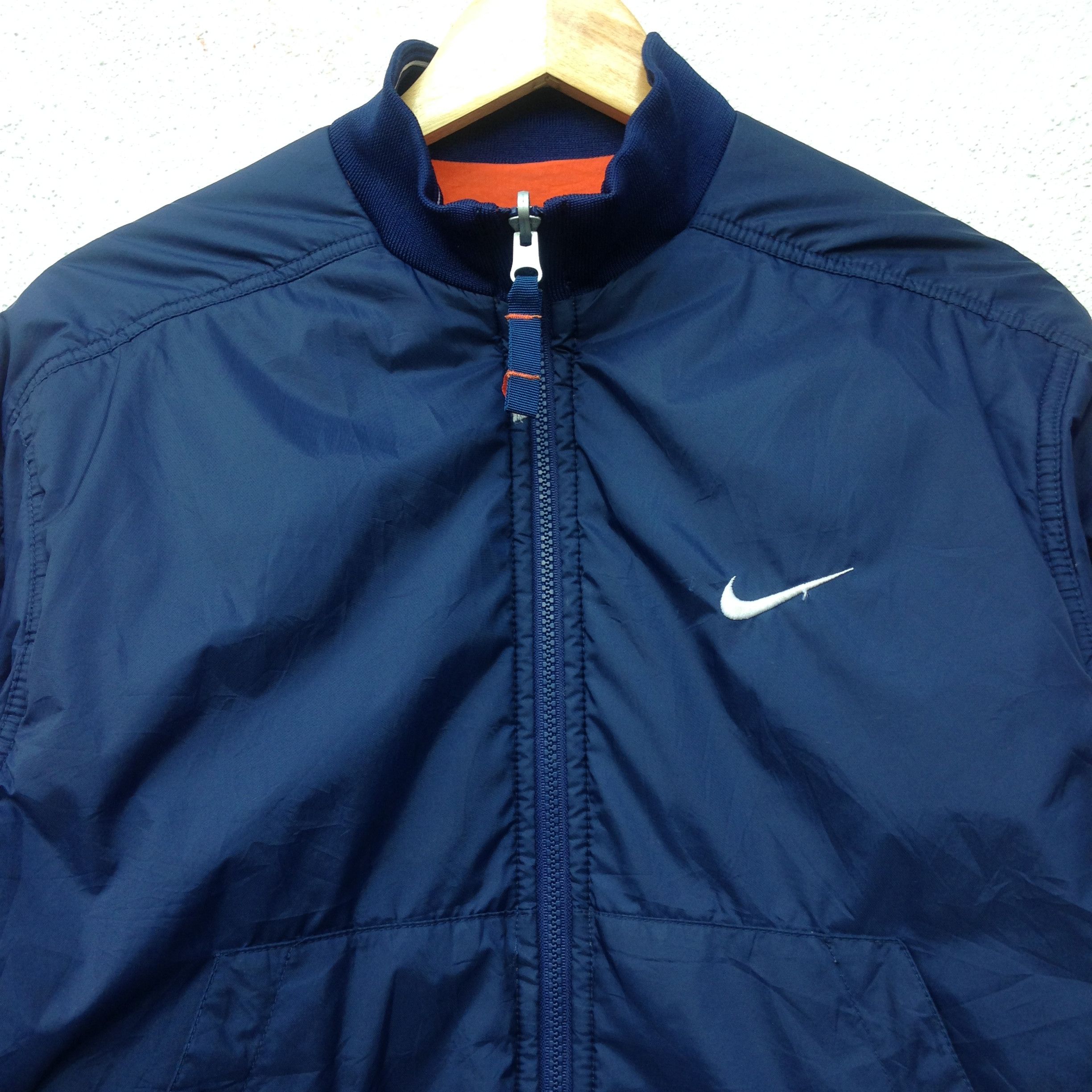 Nike × Vintage Vintage Nike Big Swoosh Reversible Bomber Jacket Size US S / EU 44-46 / 1 - 9 Thumbnail