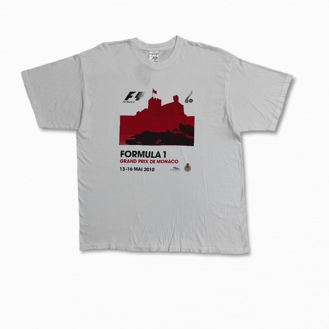 image of Formula Uno x Vintage 2010 Formula 1 Grand Prix De Monaco Promo Tee in White, Men's (Size 2XL)